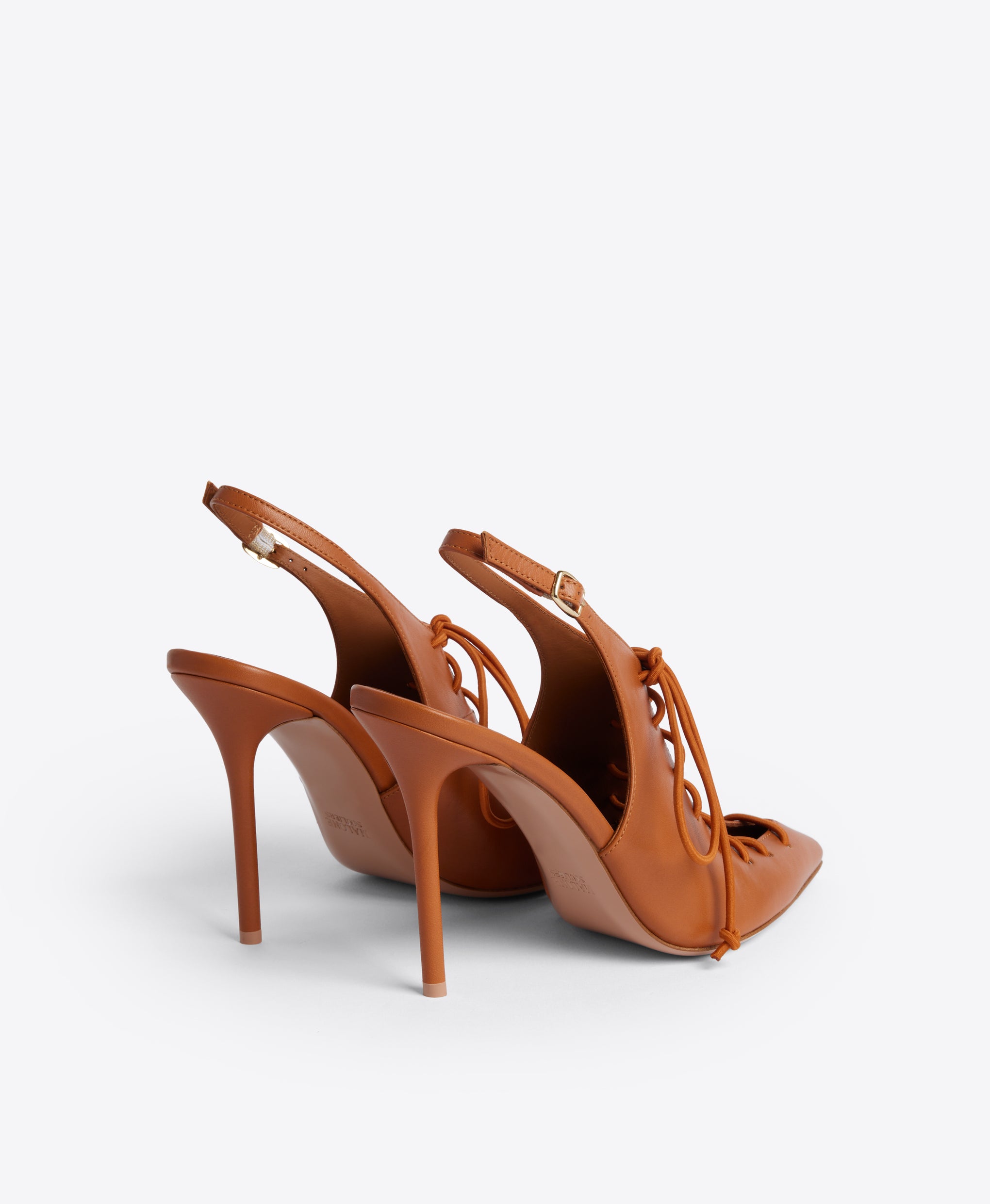 Alessandra Slingback in Brown Nappa Leather 100mm Heel Malone Souliers