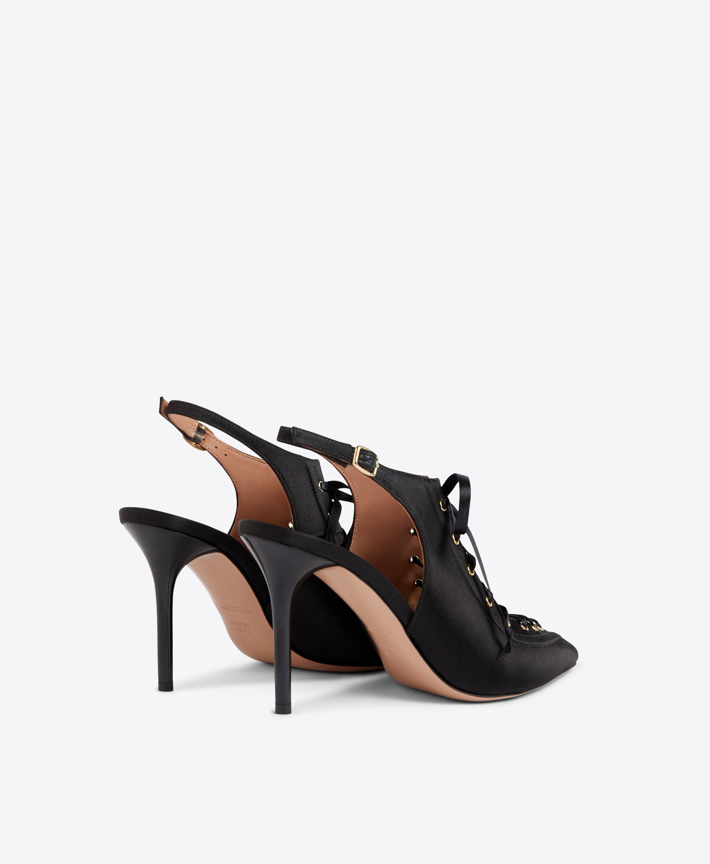 Black leather best sale slingback heels