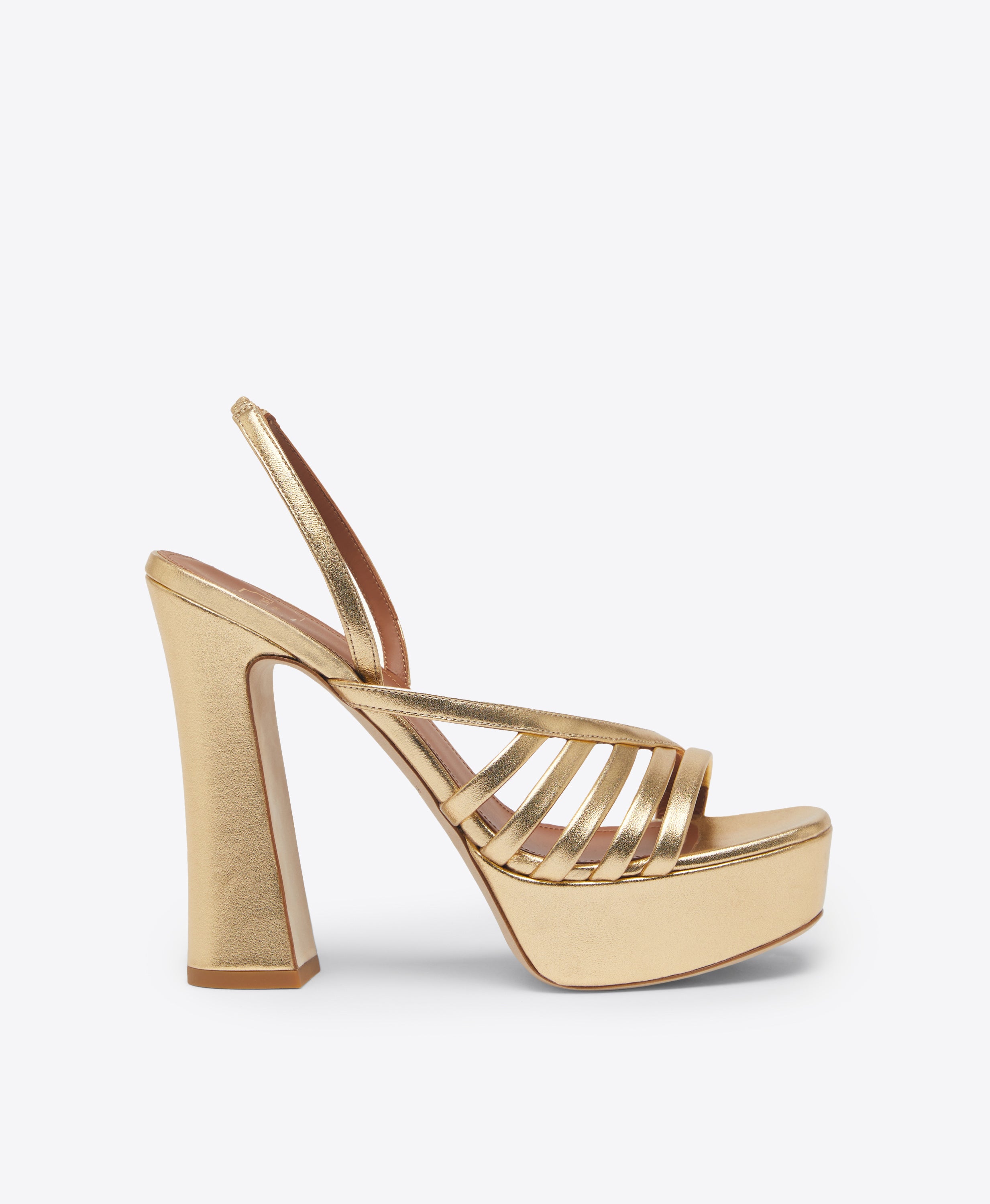 Amaya 125mm Gold Leather Platform Sandals Malone Souliers