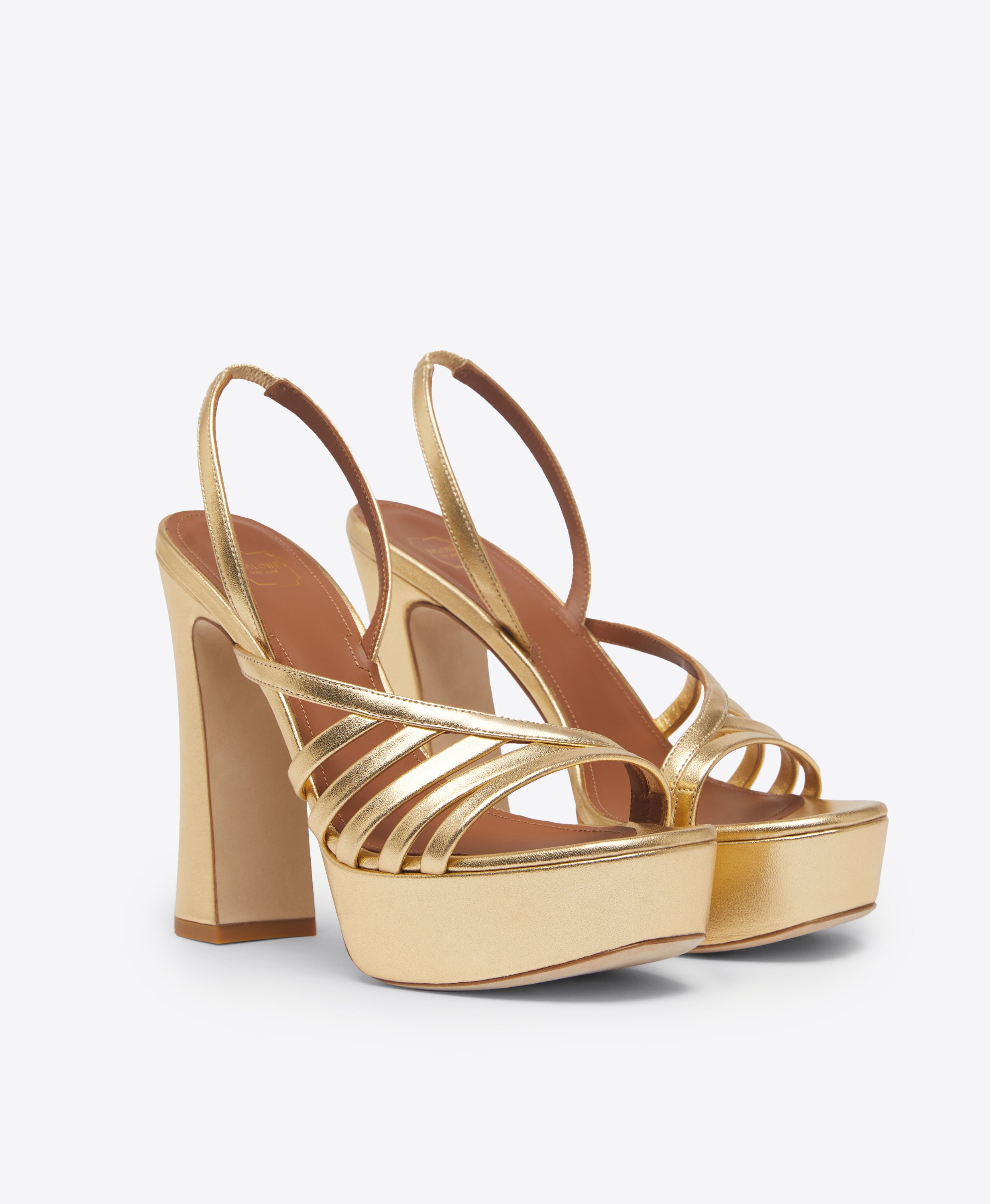 Amaya 125 - Gold Leather Platform Sandals