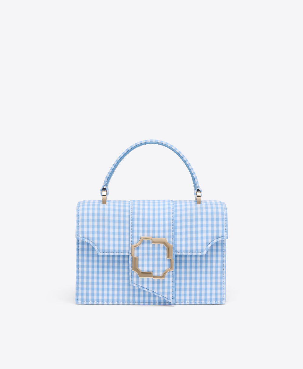 Audrey Mini 61 Blue Gingham Handbag Malone Souliers