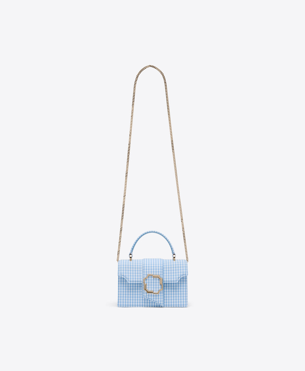 Audrey Mini 61 Blue Gingham Handbag Malone Souliers