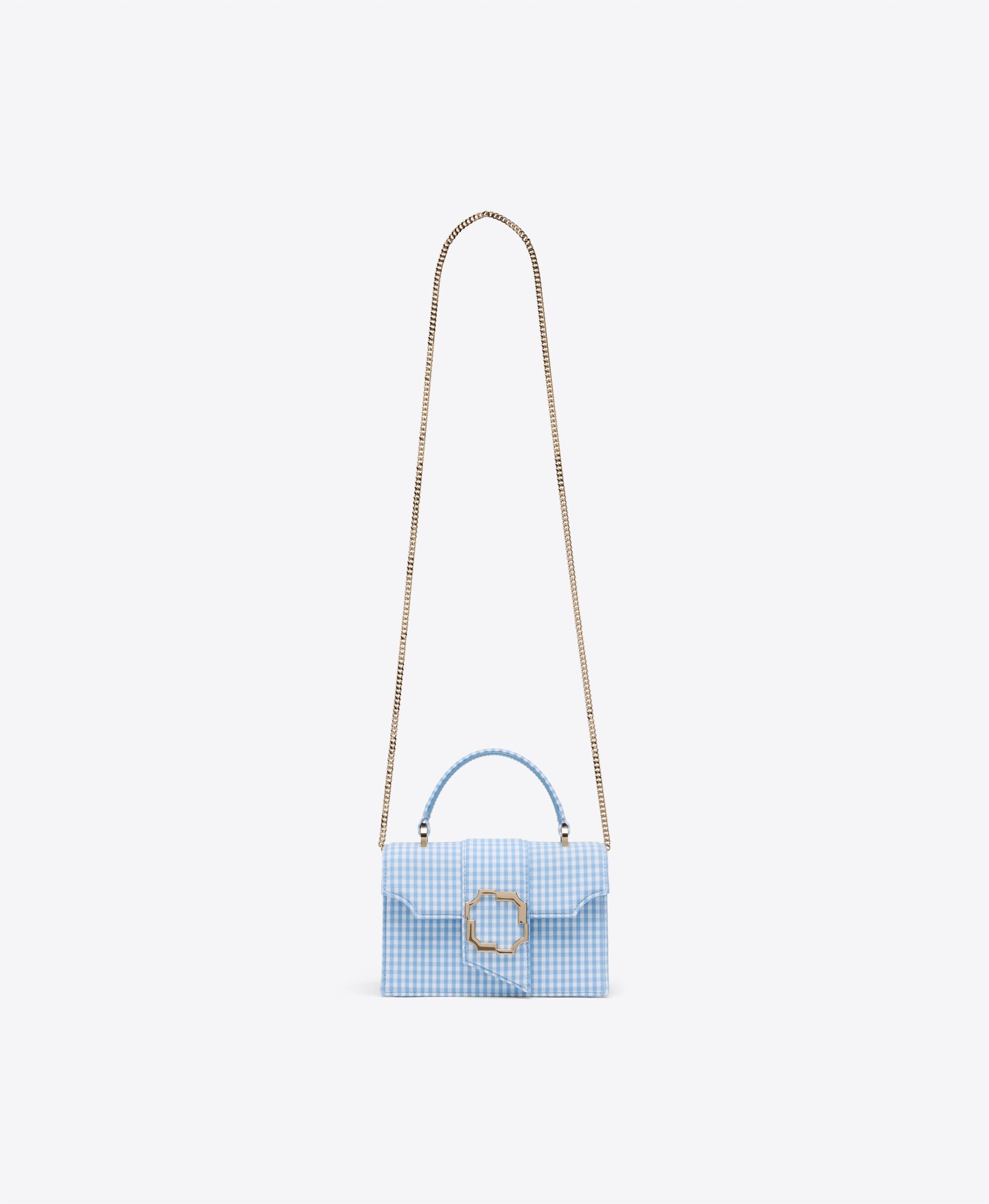 Audrey Mini 61 Blue Gingham Handbag Malone Souliers