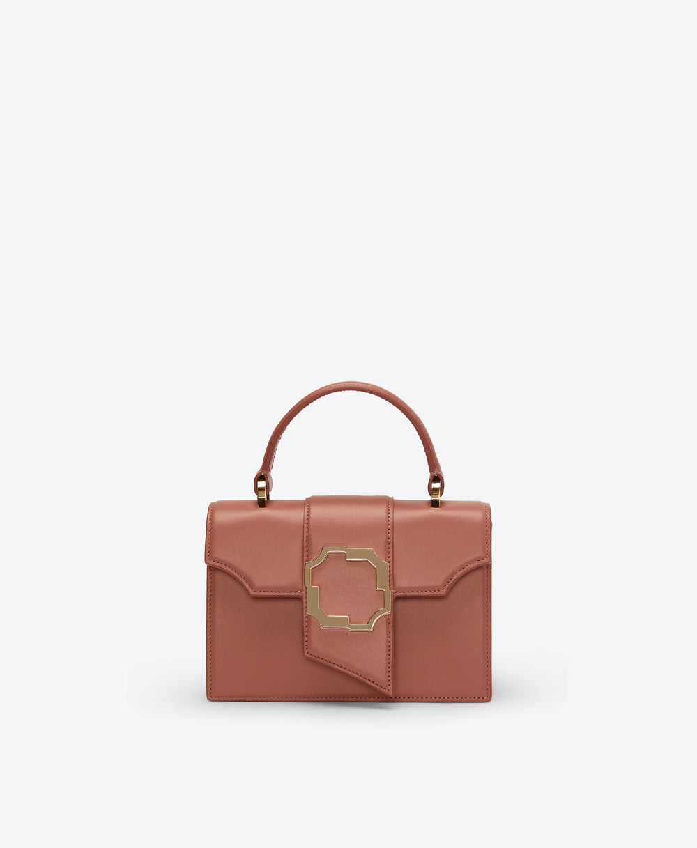 Audrey Deep Blush Leather Mini Handbag Malone Souliers