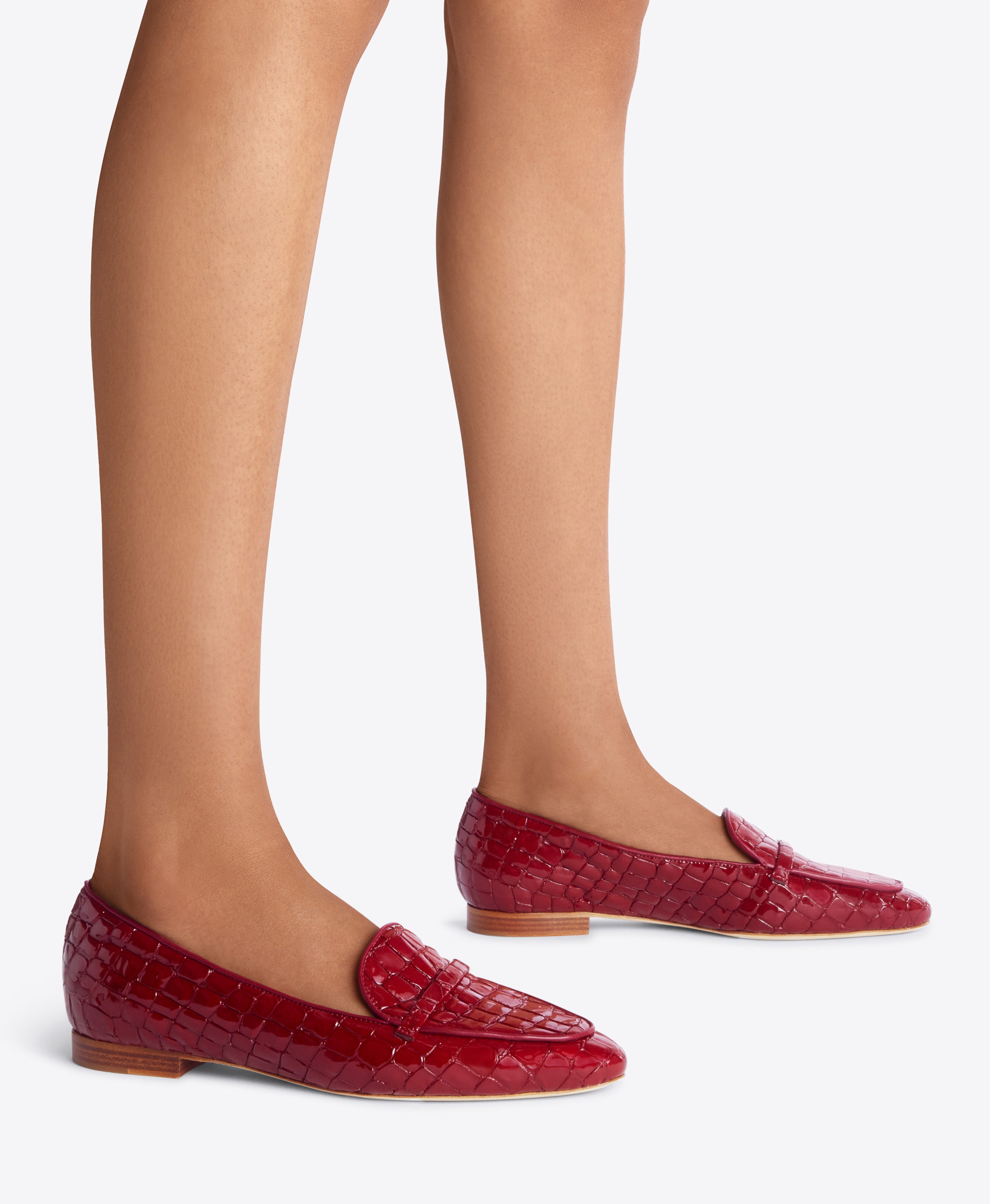 Burgundy clearance patent loafers