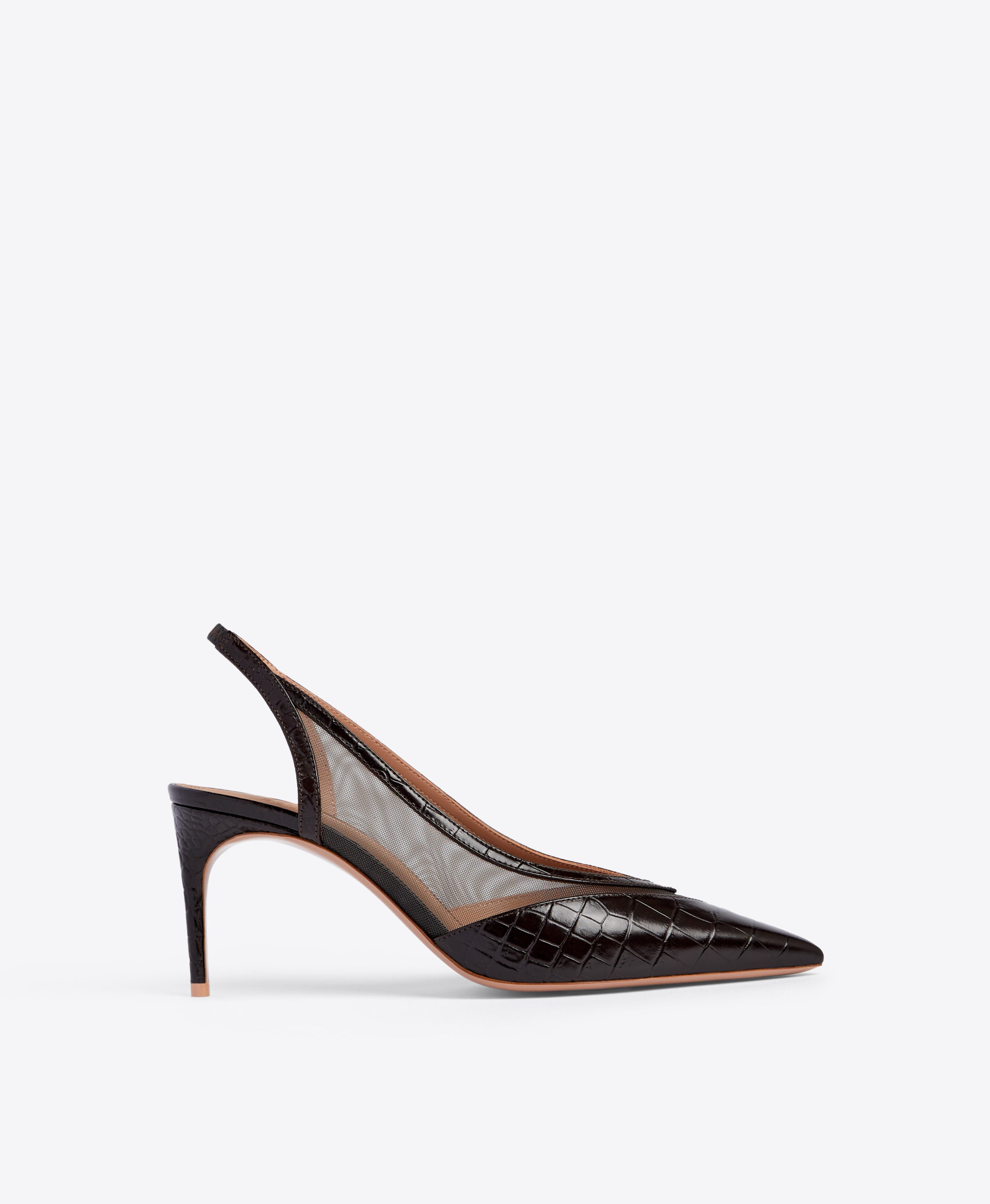 Collins 70 Dark Brown Leather Slingbacks