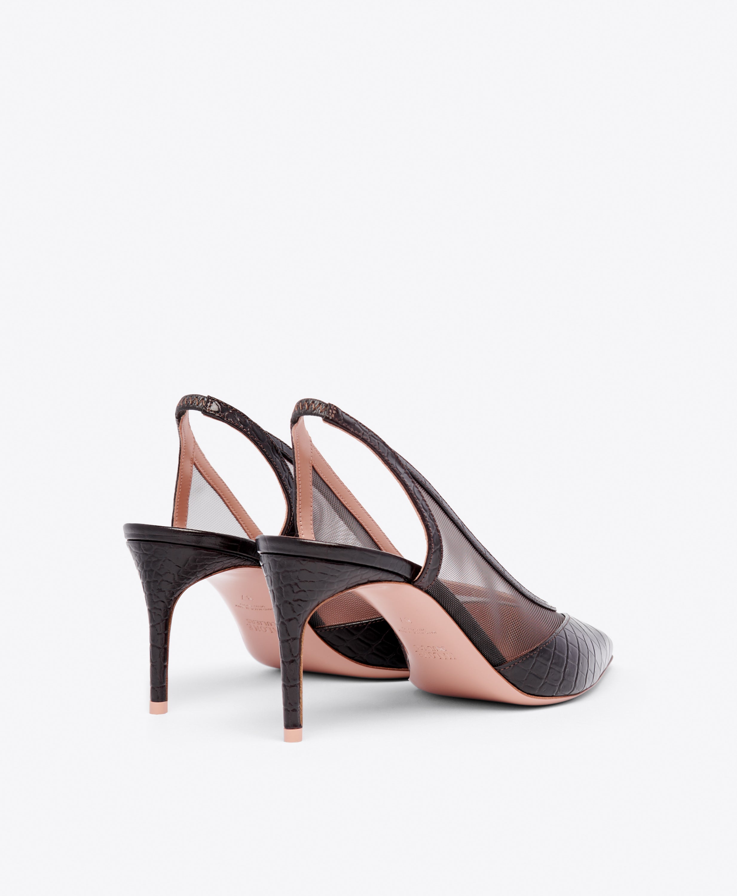 Dark brown slingback heels best sale