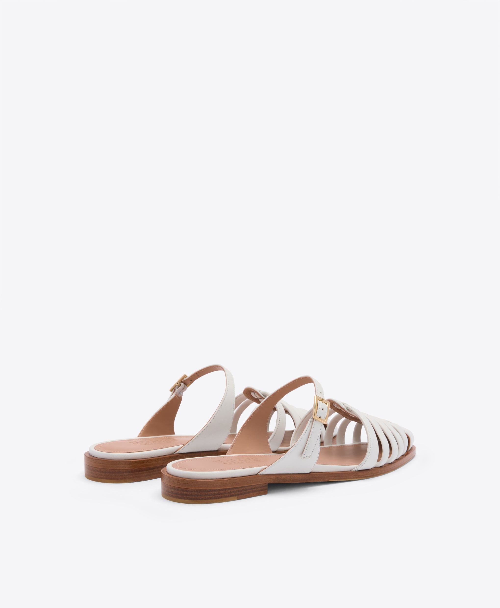 Eleonora White Leather Flat Mules Malone Souliers