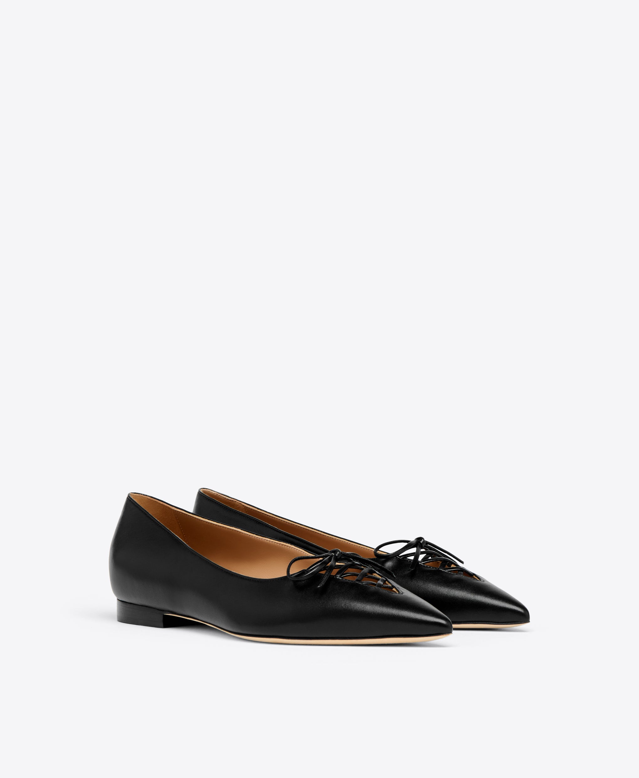 Black Leather Flat Pumps Malone Souliers