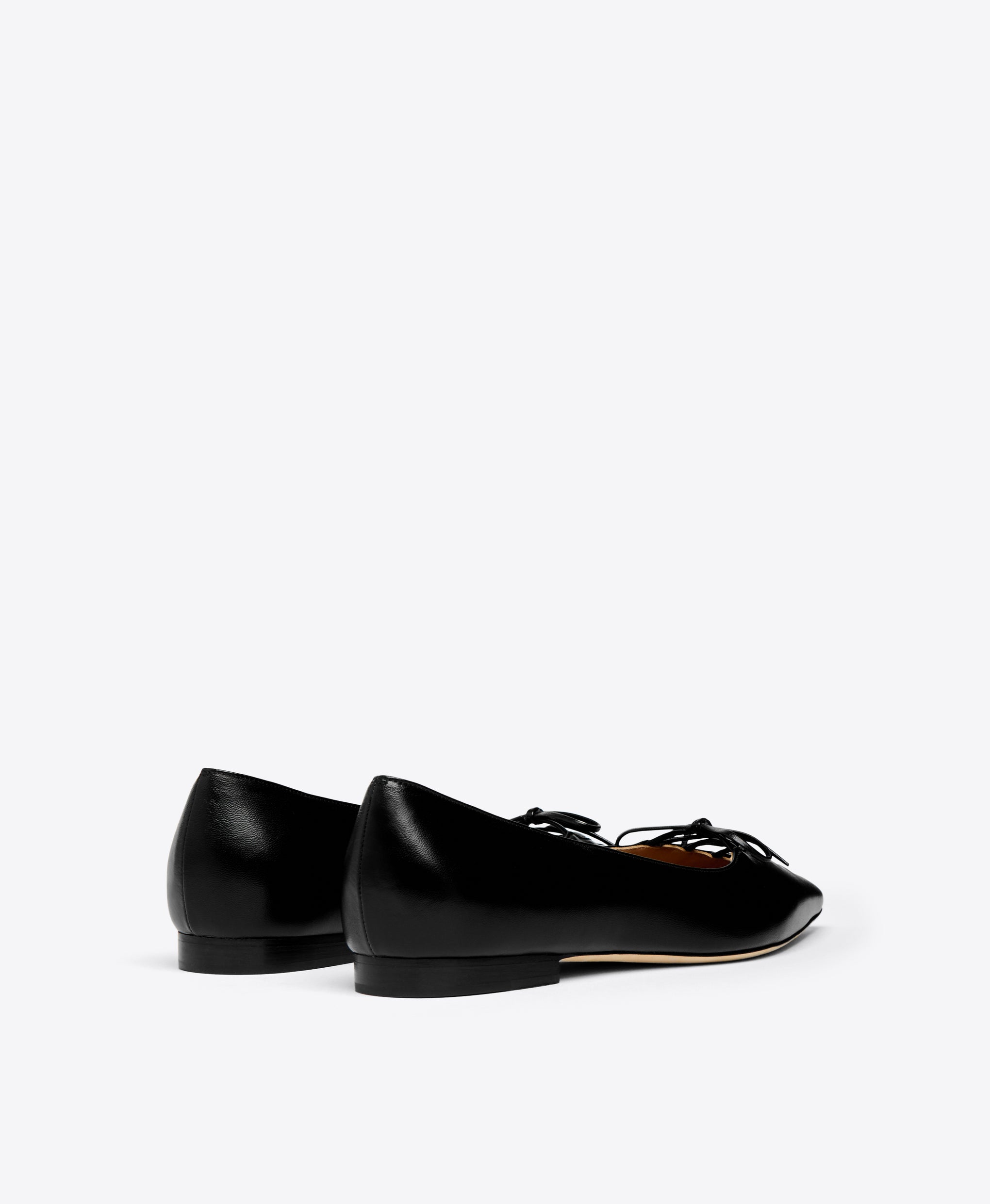 Black Leather Flat Pumps Malone Souliers