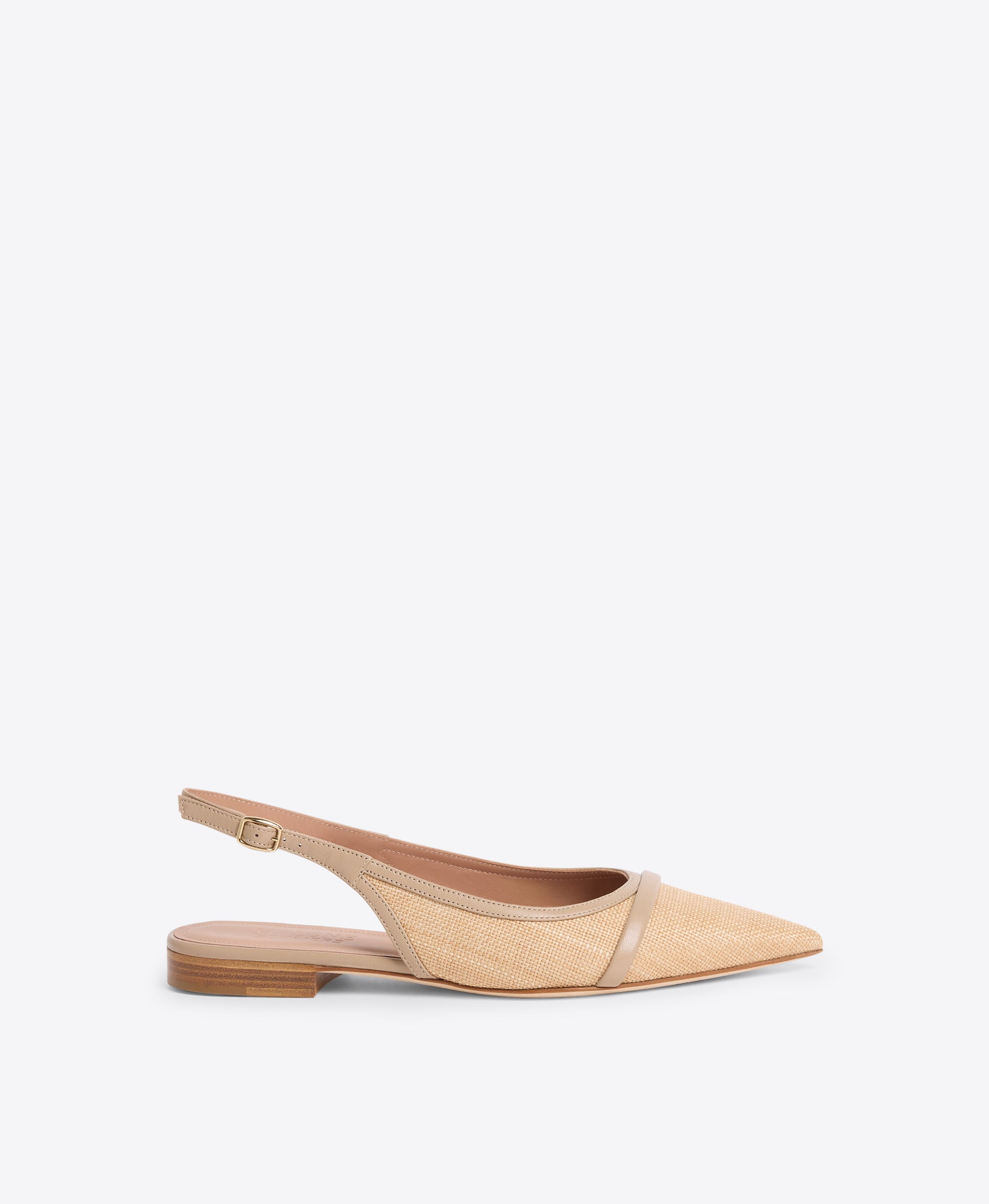 Jama Beige Raffia Flat Slingbacks Malone Souliers