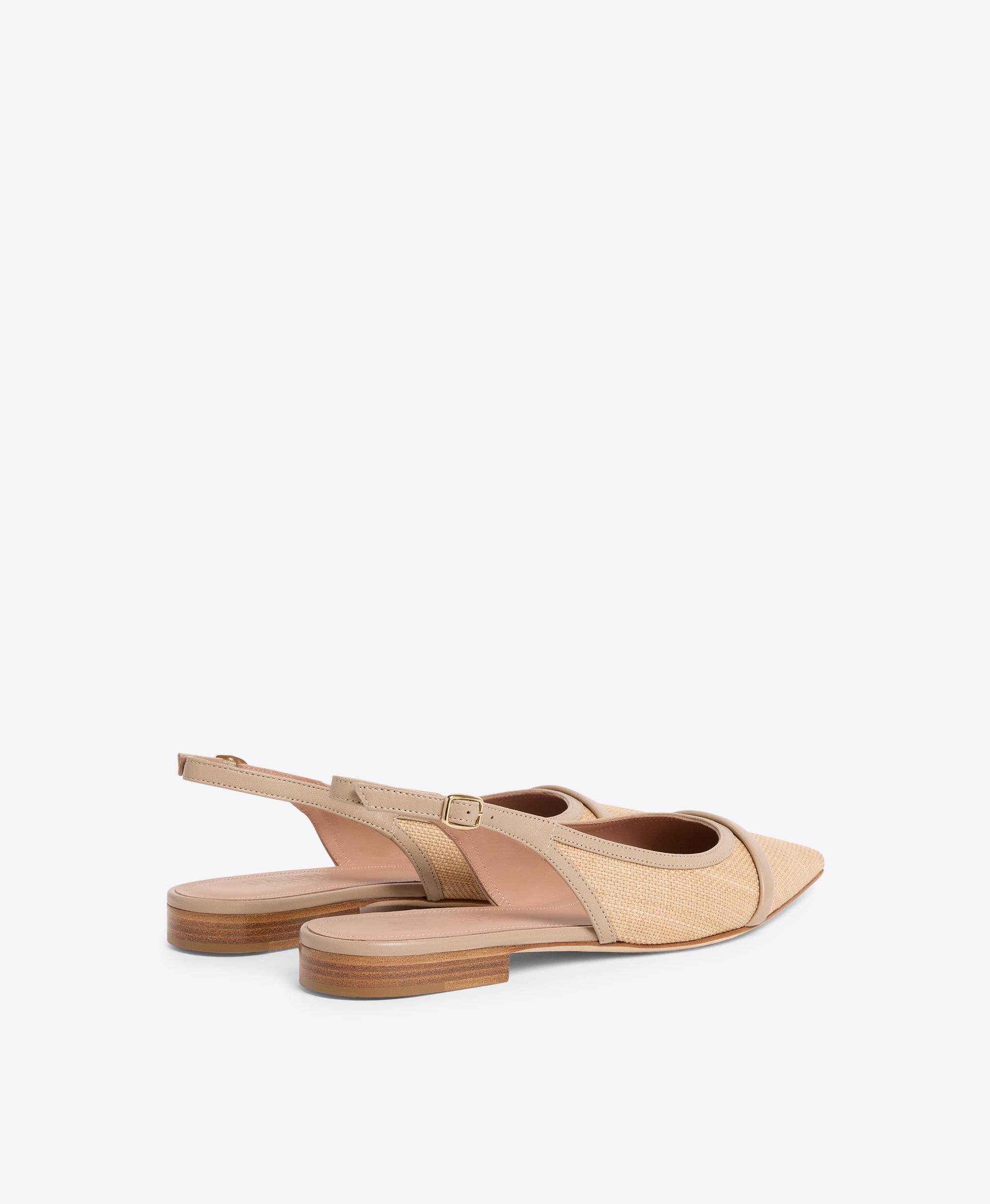 Jama Beige Raffia Flat Slingbacks Malone Souliers