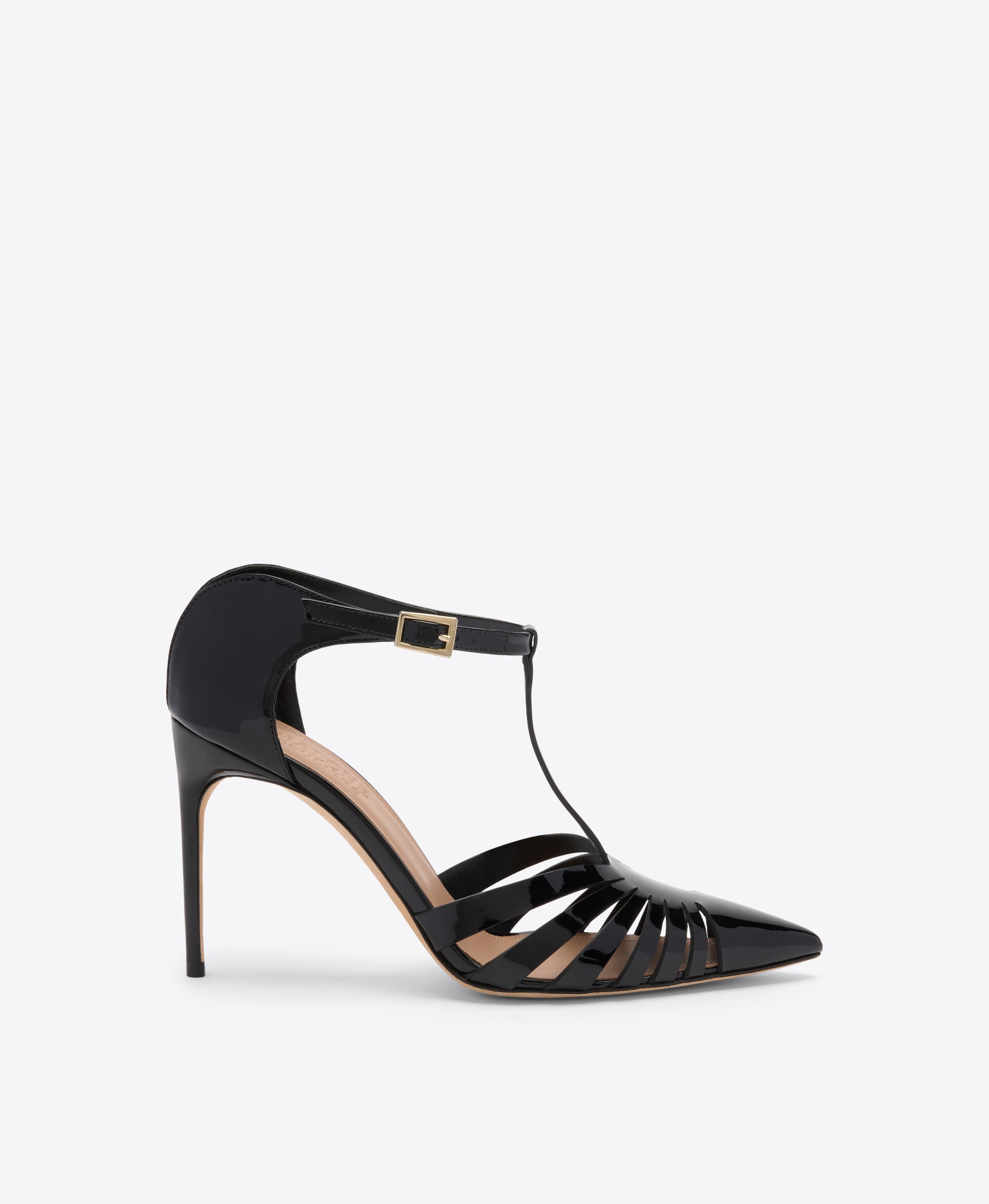 Jennifer 90 Black Patent Heeled Mules Malone Souliers