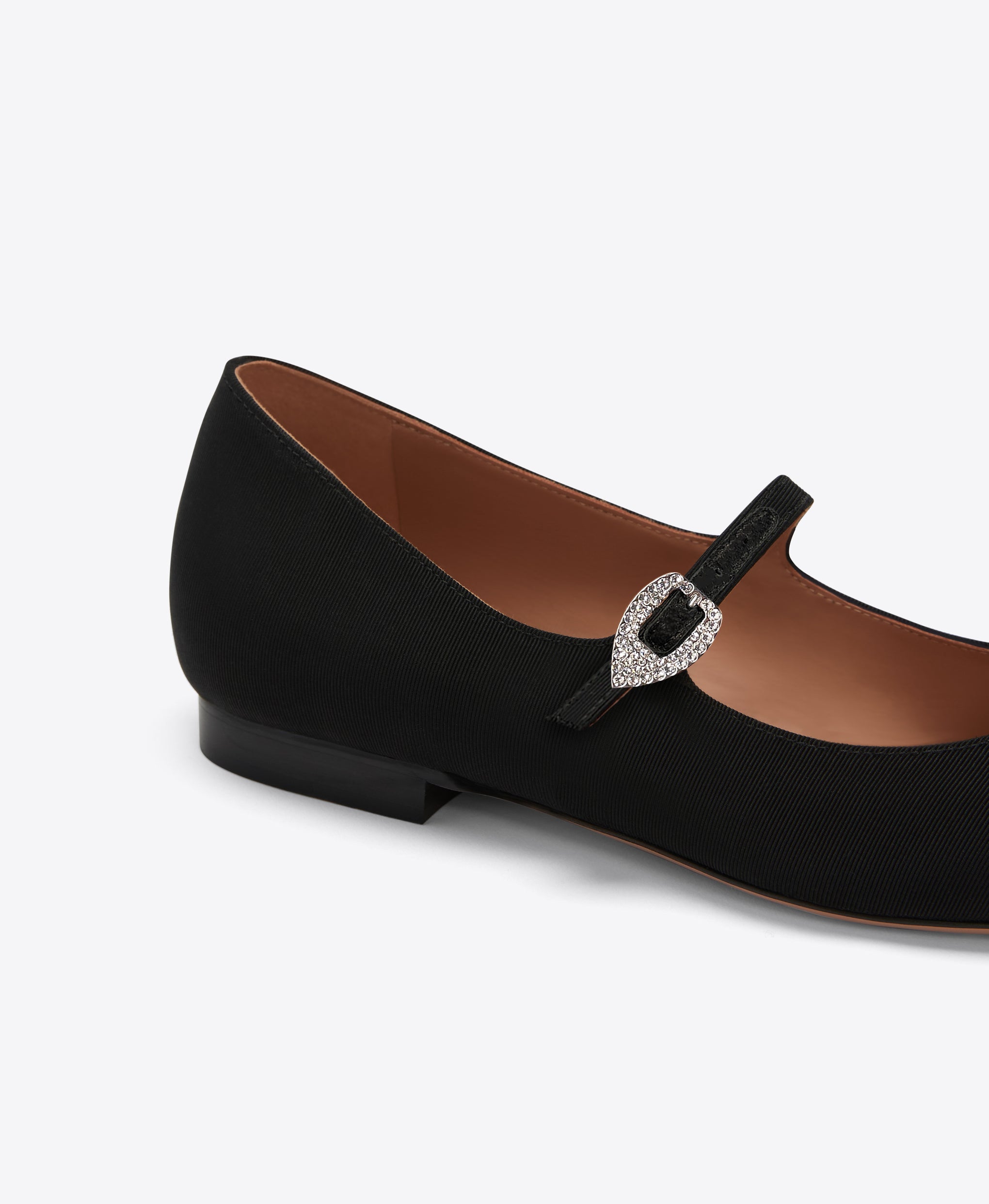 Kate Flat Black Grosgrain Mary-Jane Flats Malone Souliers