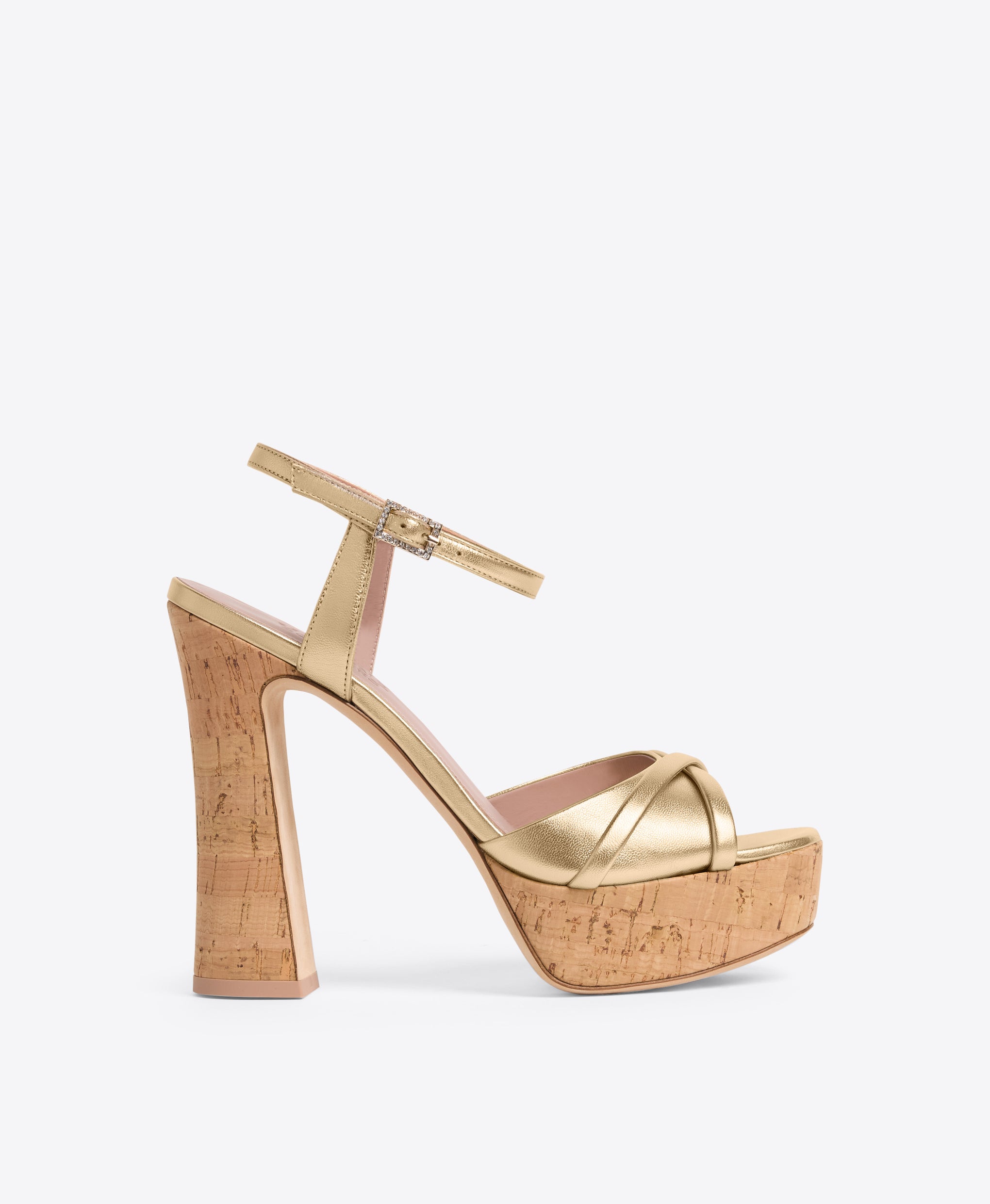 Keaton 125 Gold Leather Platform Sandals Malone Souliers