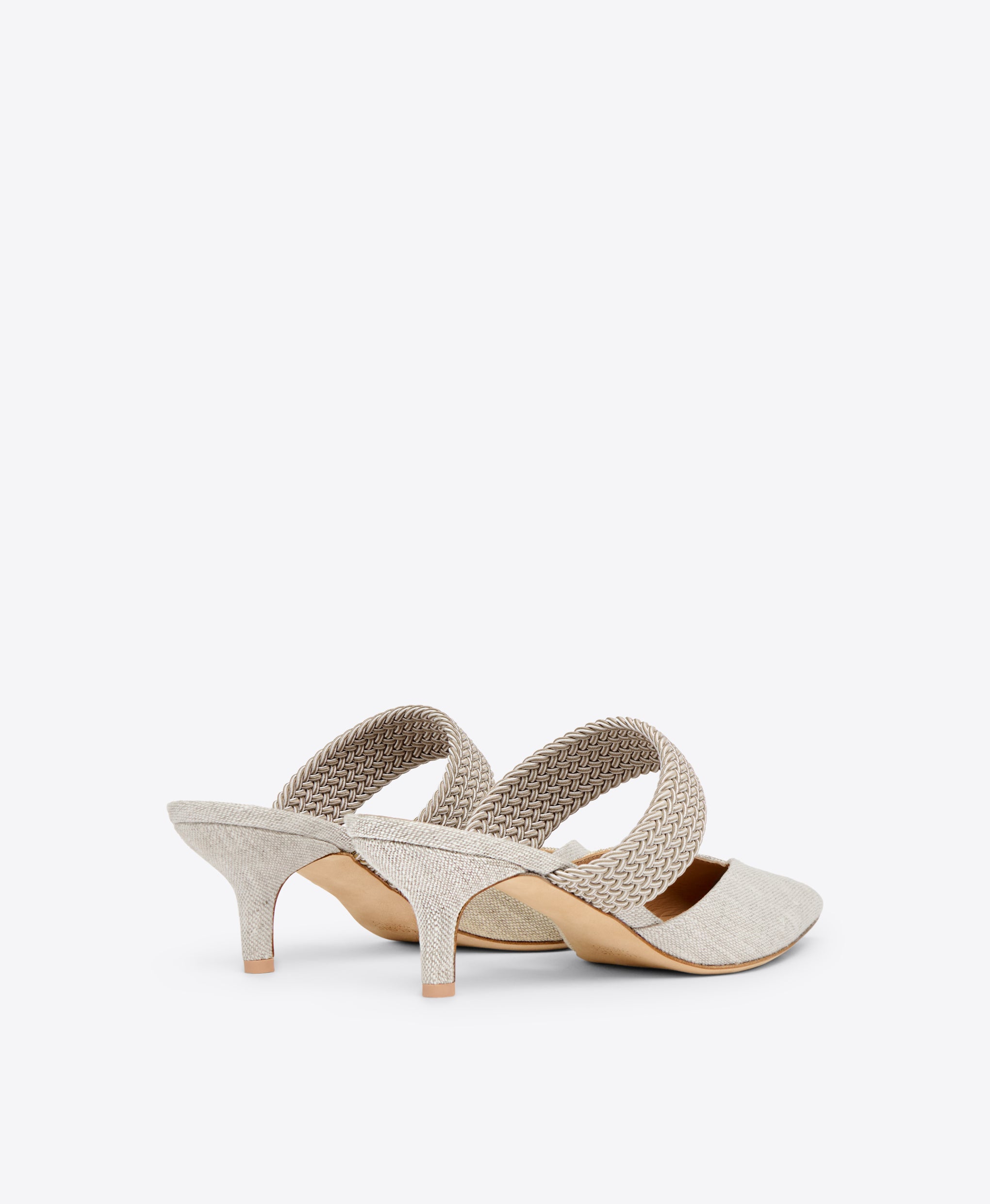 Beige Linen Kitten Heels Malone Souliers