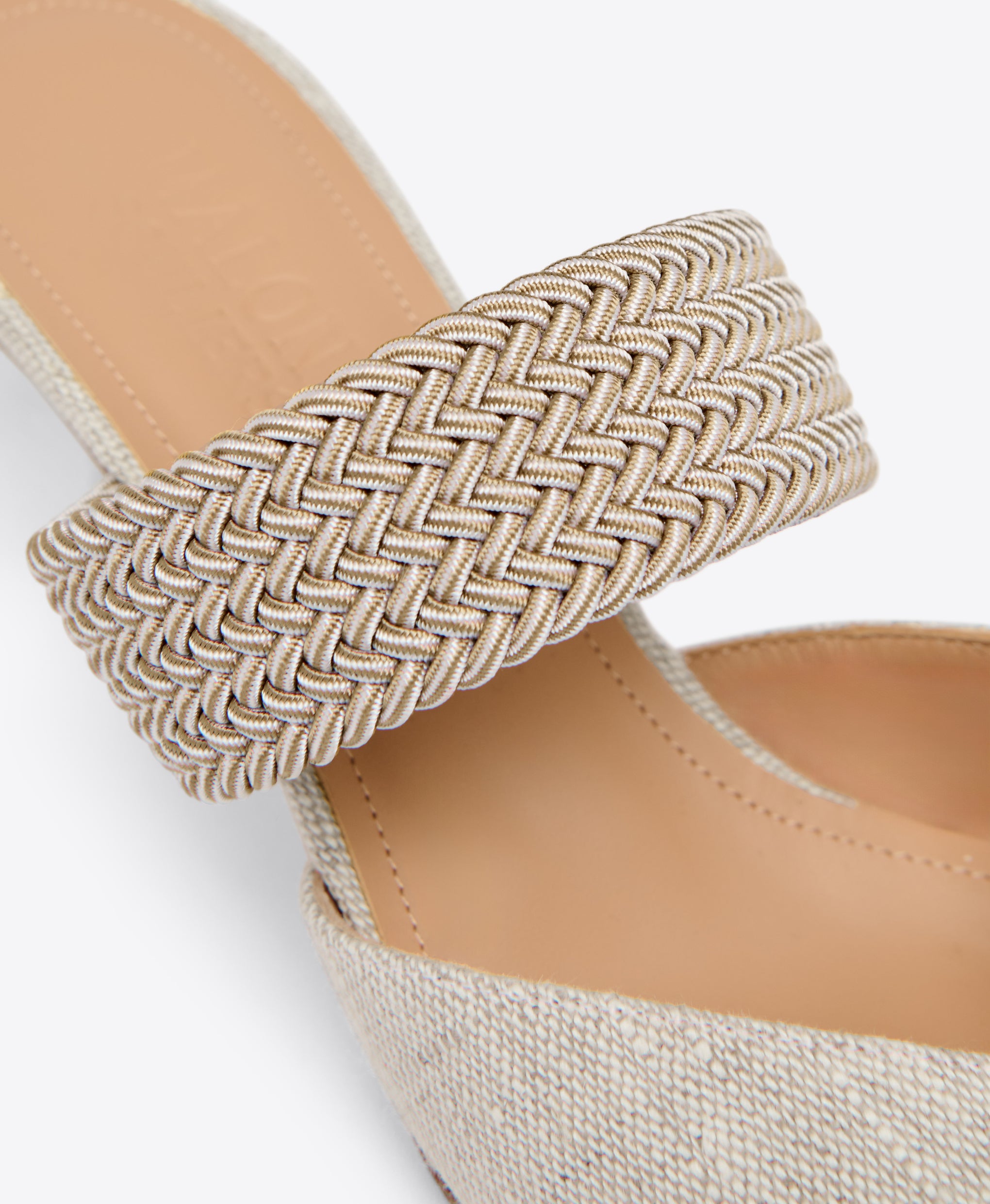 Beige Linen Kitten Heels Malone Souliers