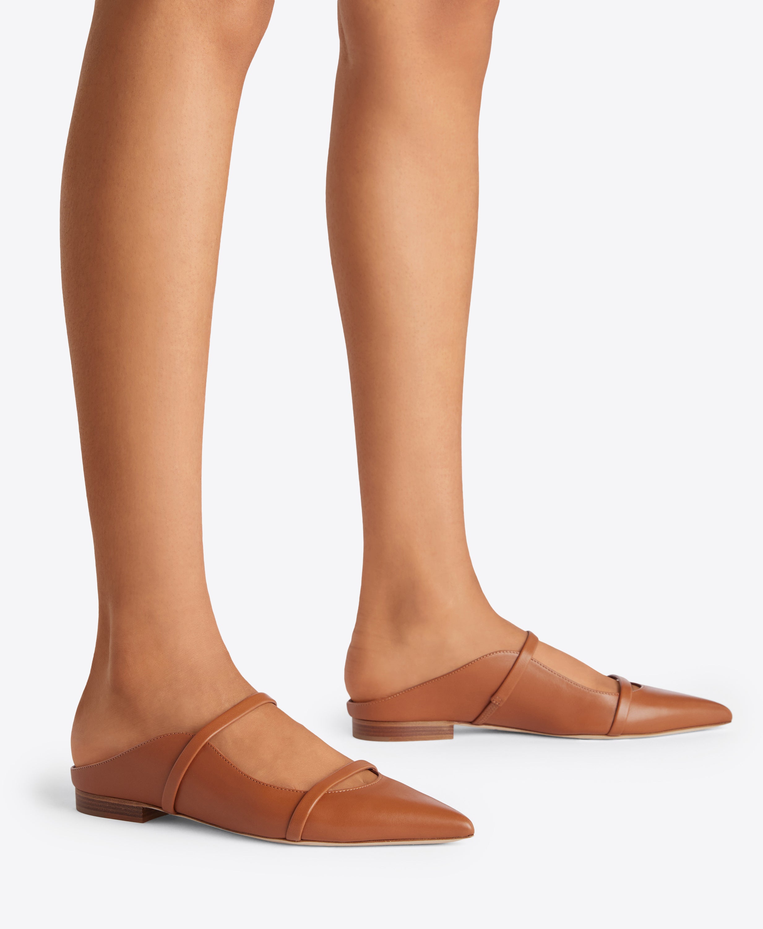 Leather store mules flats