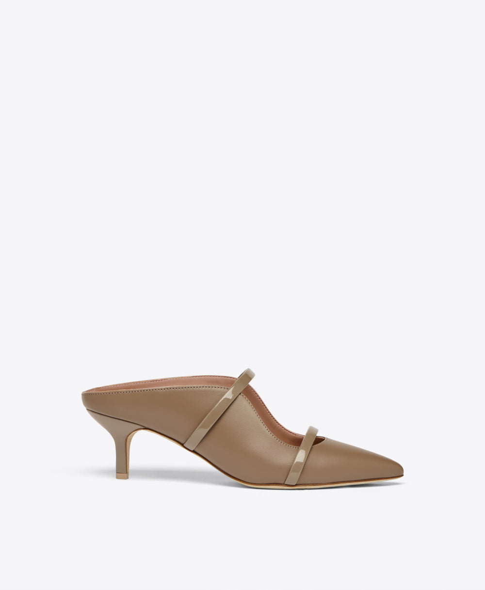 Taupe Leather Kitten Heels Malone Souliers