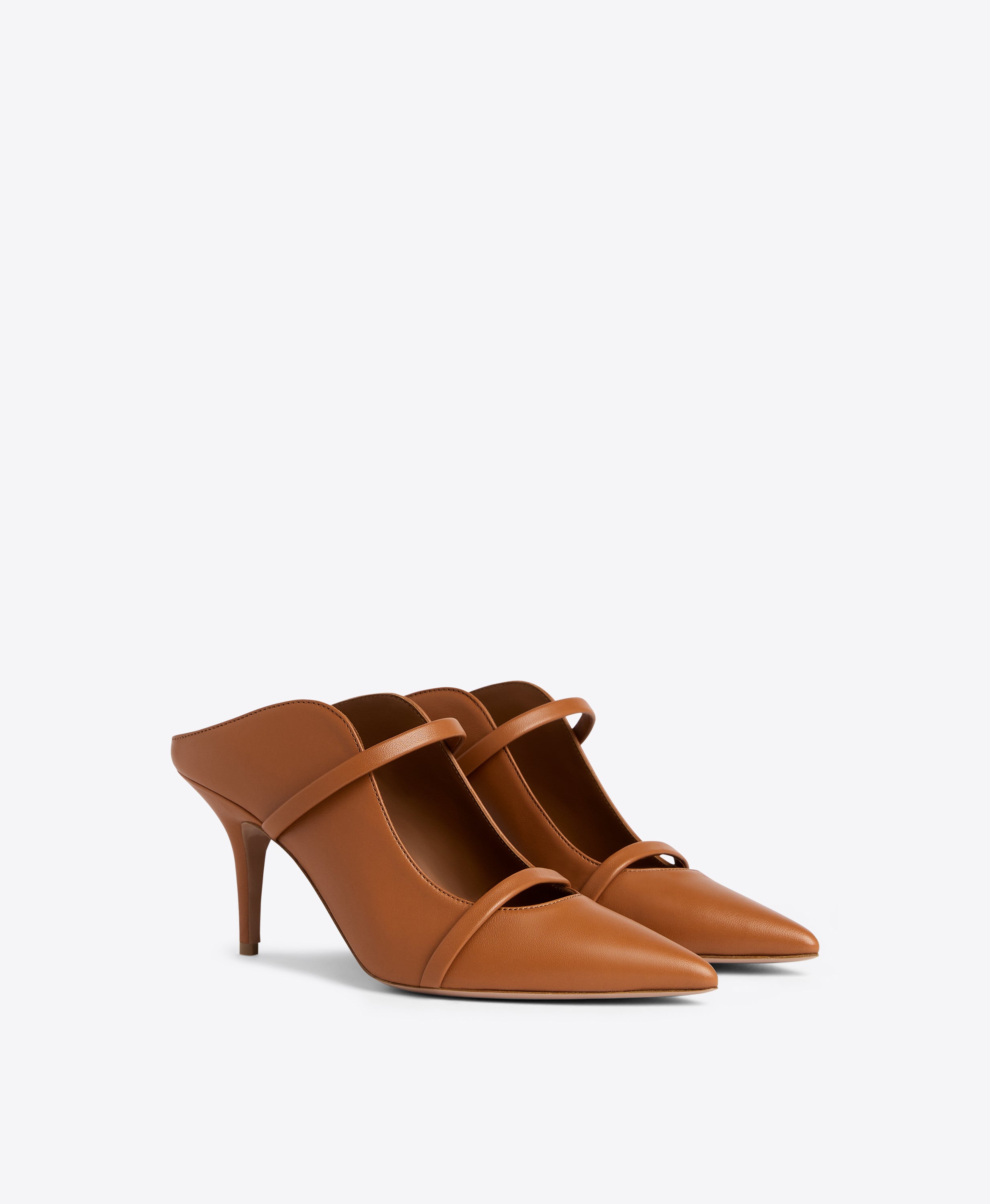 Maureen 70 Brown Leather Heeled Mules