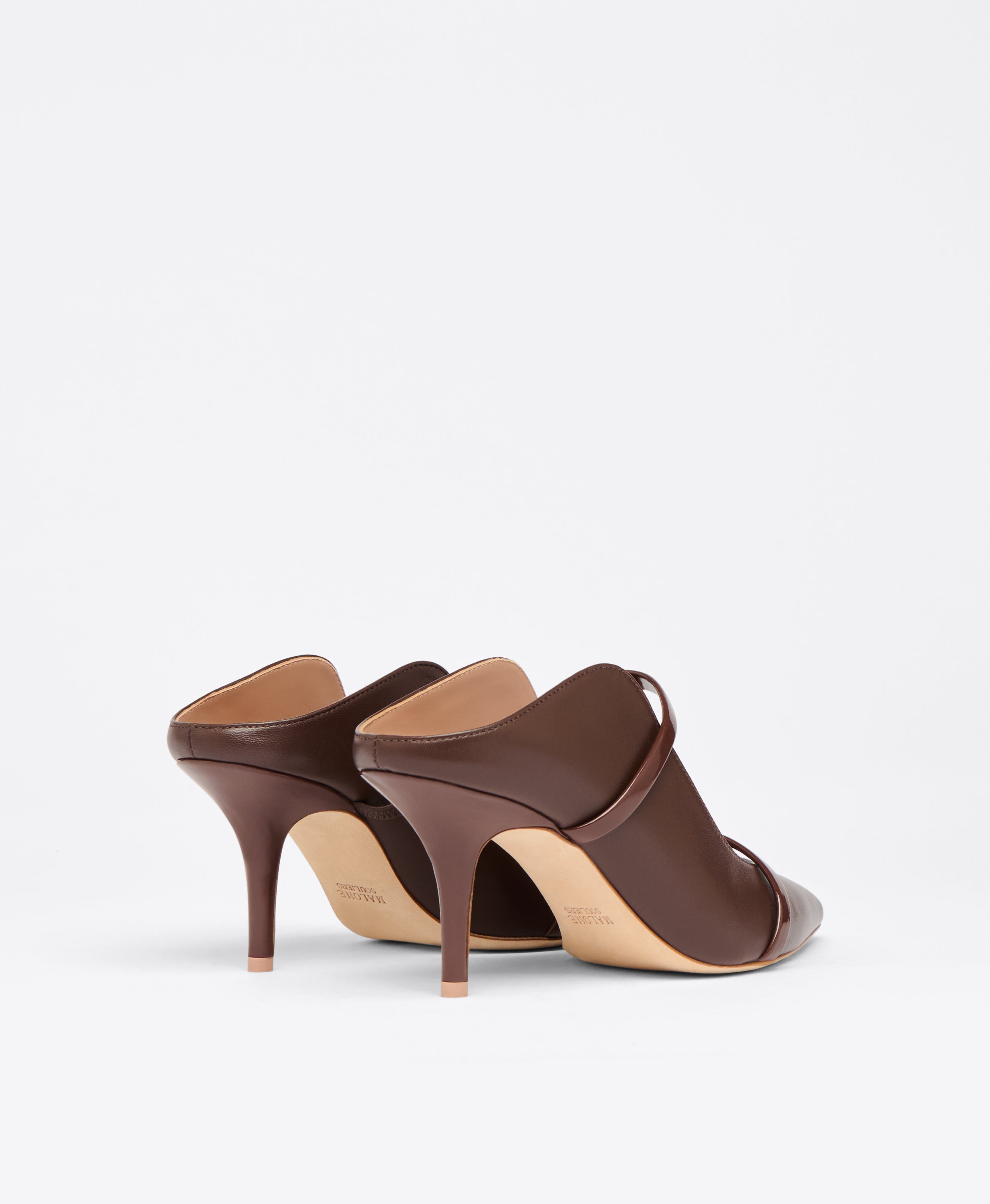 Brown leather mules heels on sale