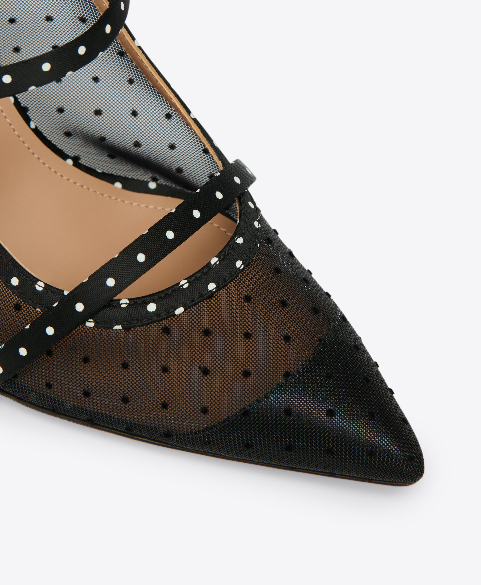 Black Polka Dot Satin Heeled Mules Malone Souliers