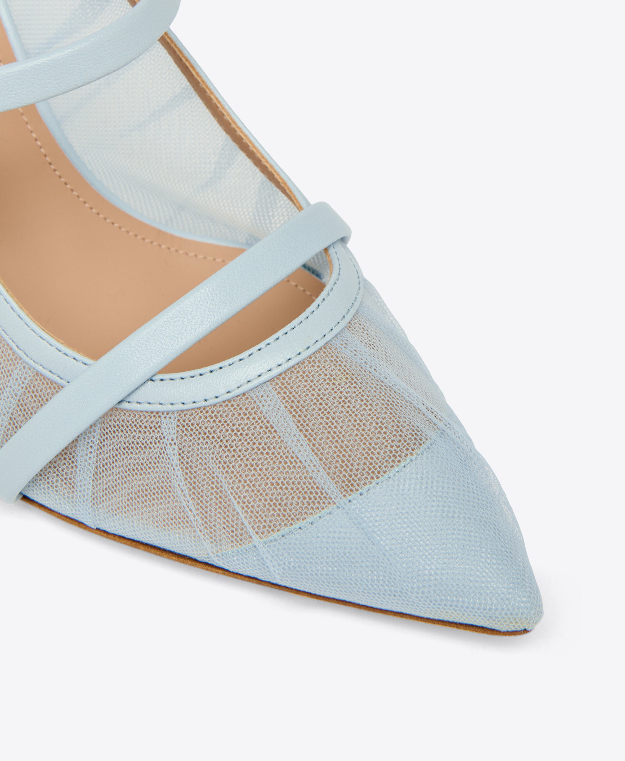 Light Blue Tulle Heeled Mules Malone Souliers