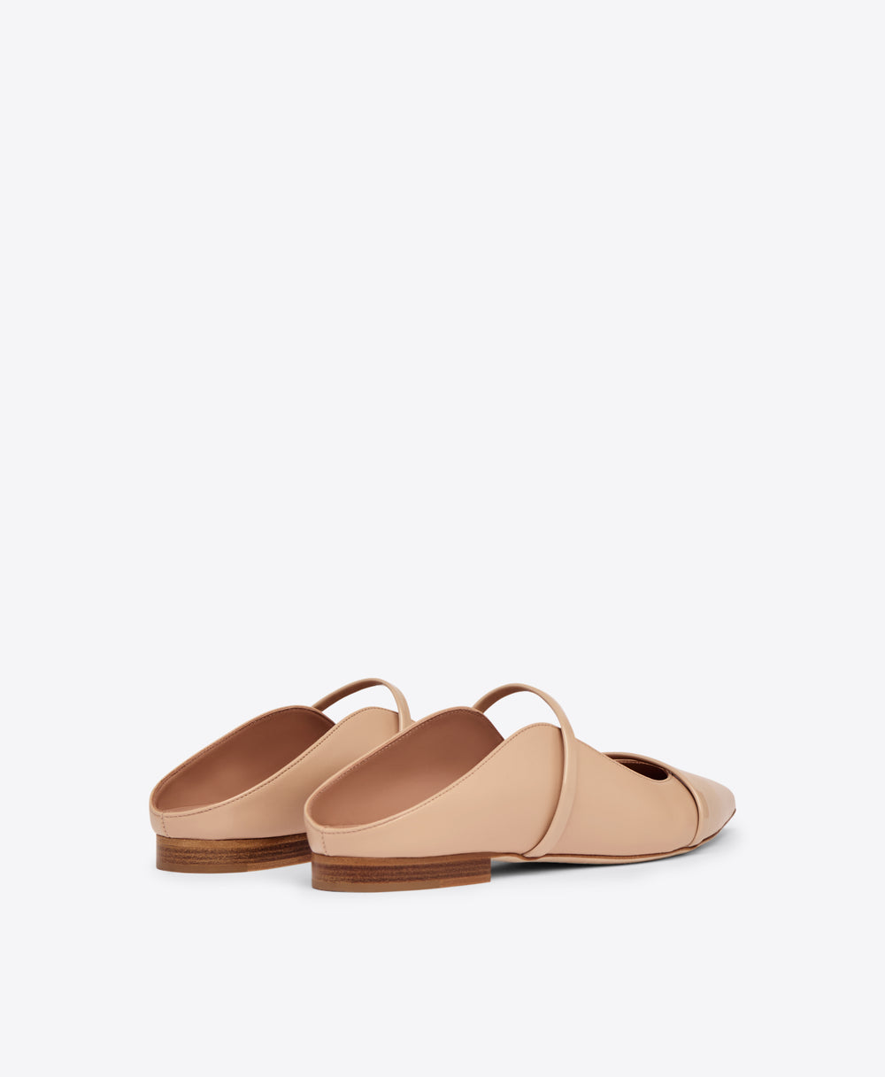 Beige Leather Flat Mules Malone Souliers