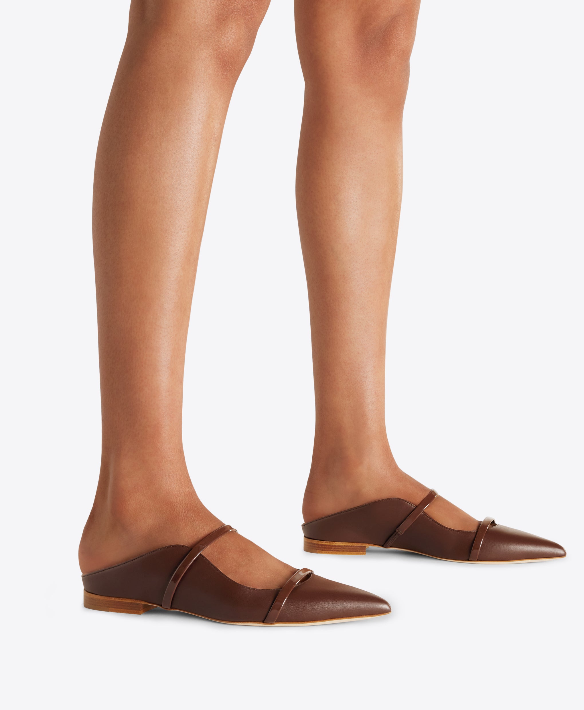 Brown Leather Flat Mules Malone Souliers