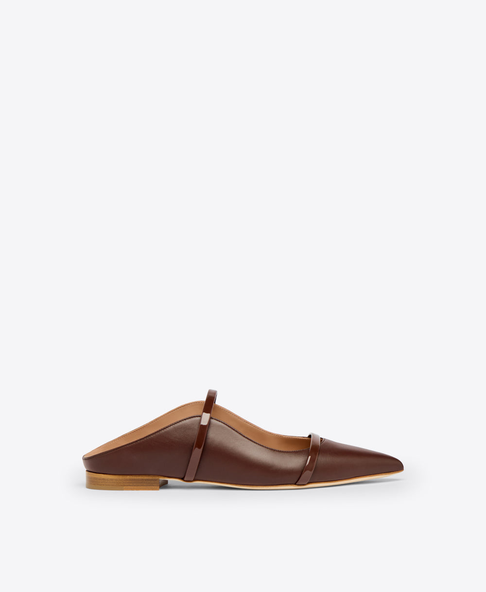 Brown Leather Flat Mules Malone Souliers