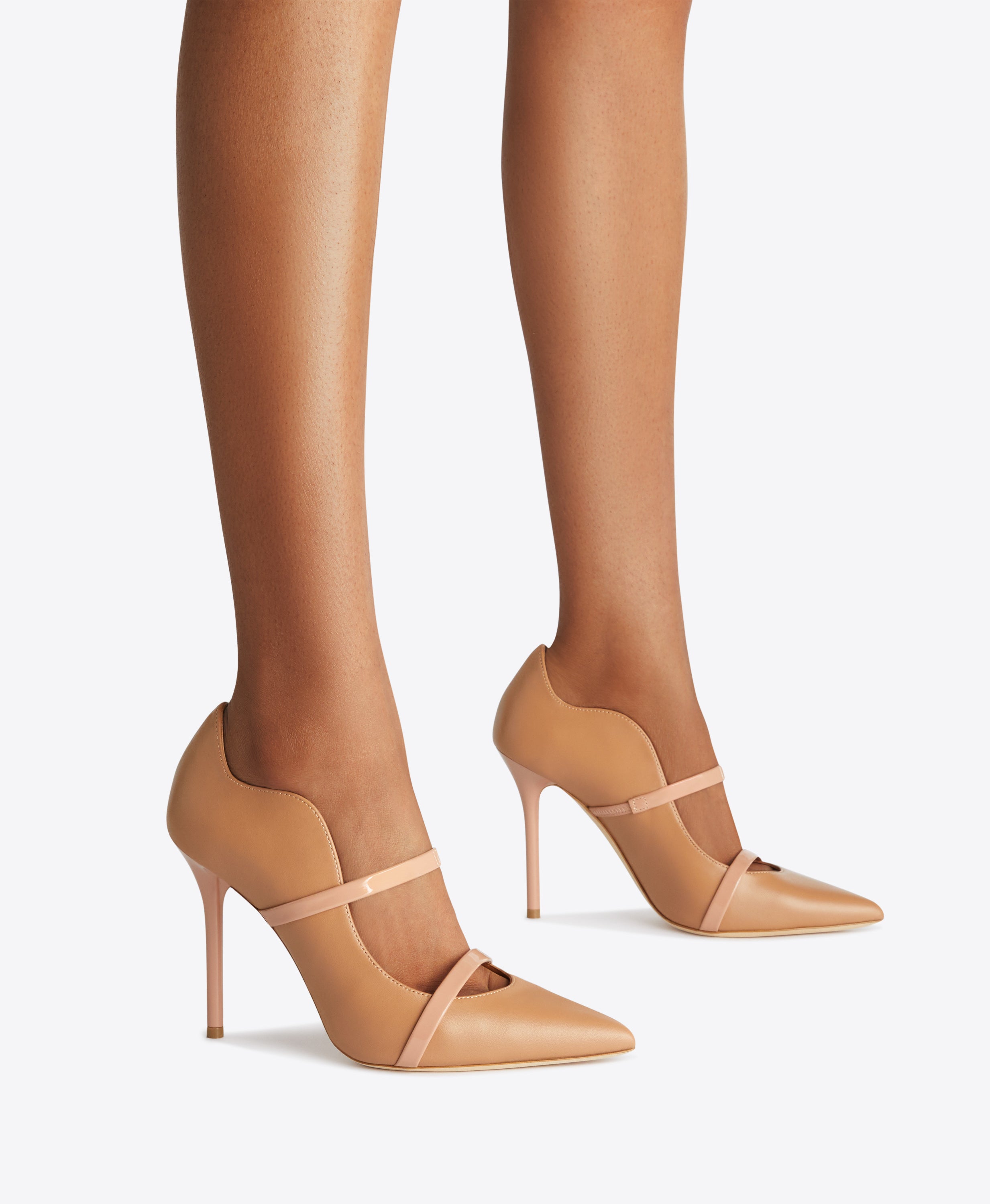 Maureen 100 Blush Leather Heeled Pumps Malone Souliers