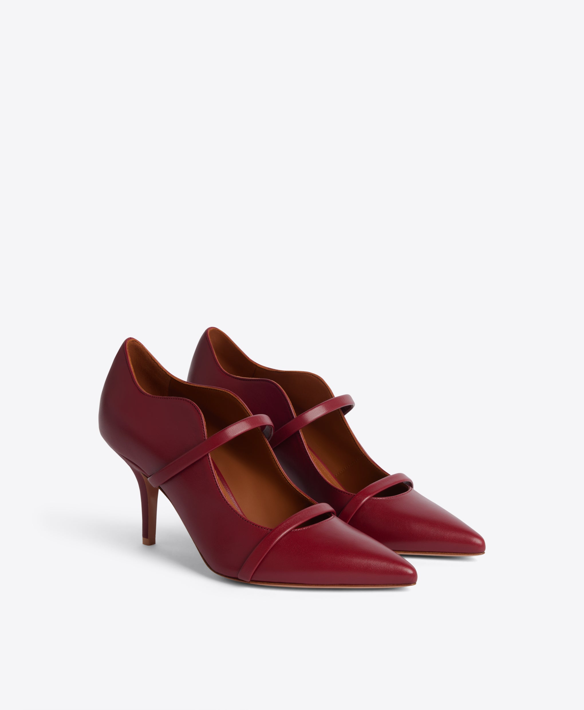 Maureen Pump in Dark Red Nappa Leather 70mm Heel Malone Souliers