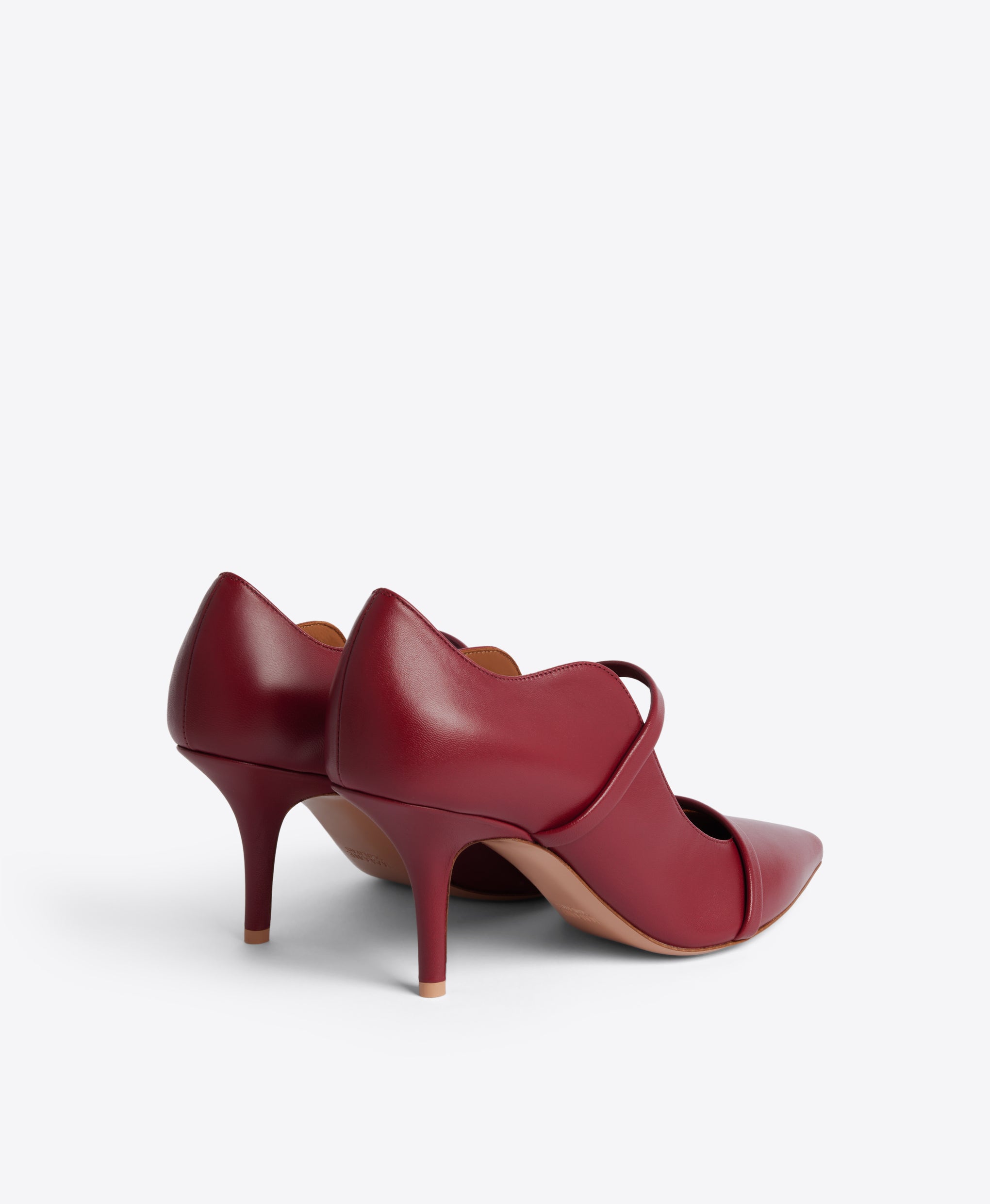 Maureen Pump in Dark Red Nappa Leather 70mm Heel Malone Souliers