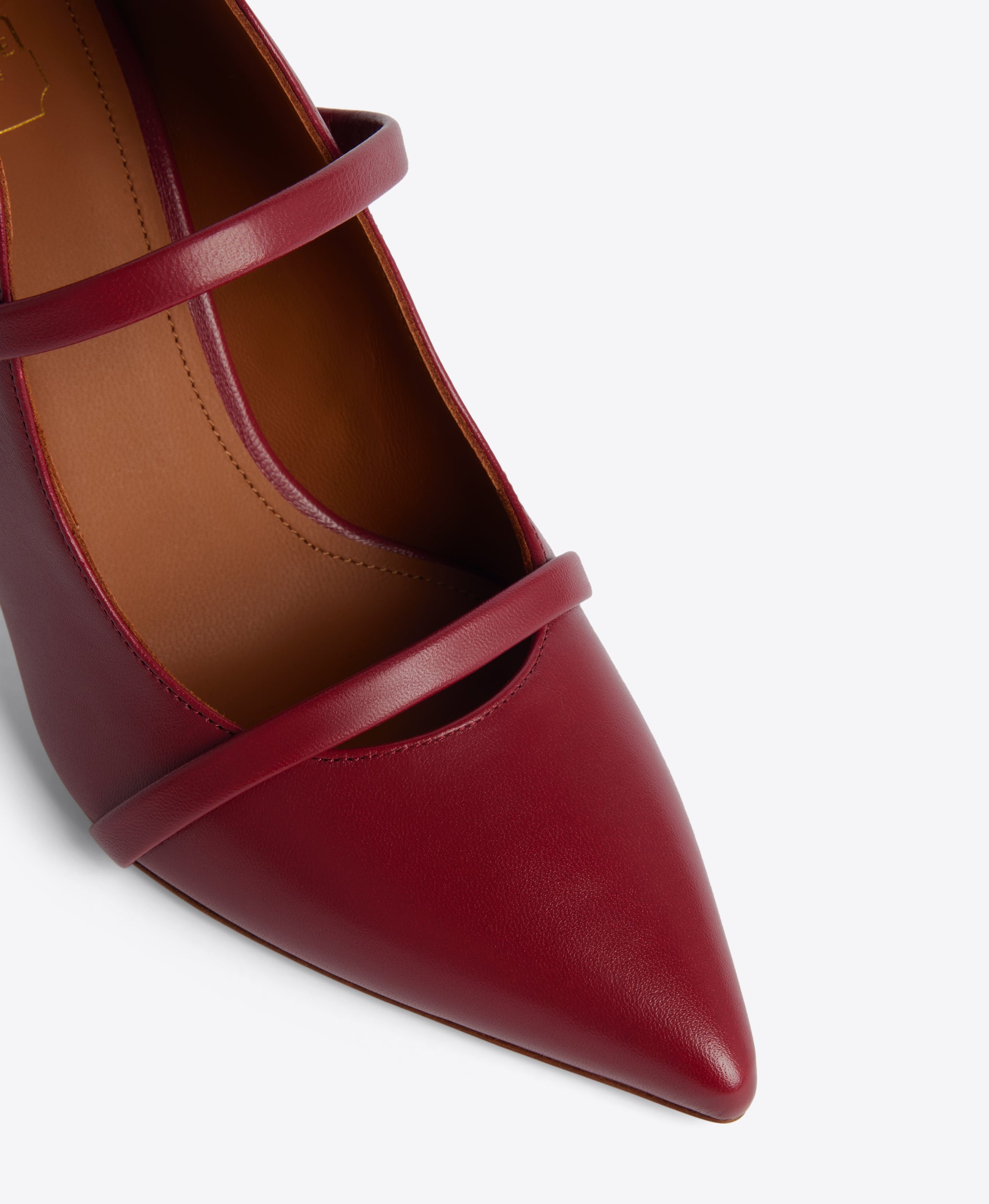 Maureen Pump in Dark Red Nappa Leather 70mm Heel Malone Souliers