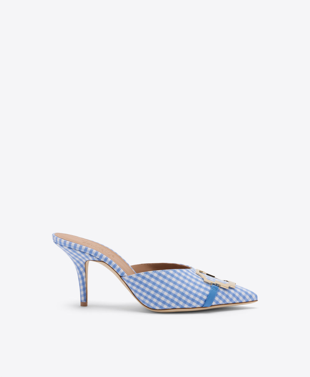 Missy 70 Blue Gingham Mules Malone Souliers