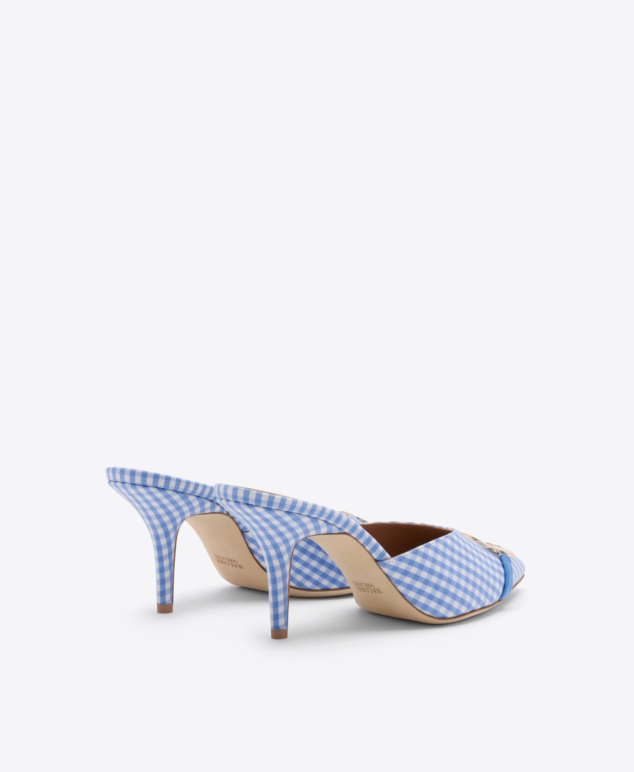 Missy 70 Blue Gingham Mules Malone Souliers