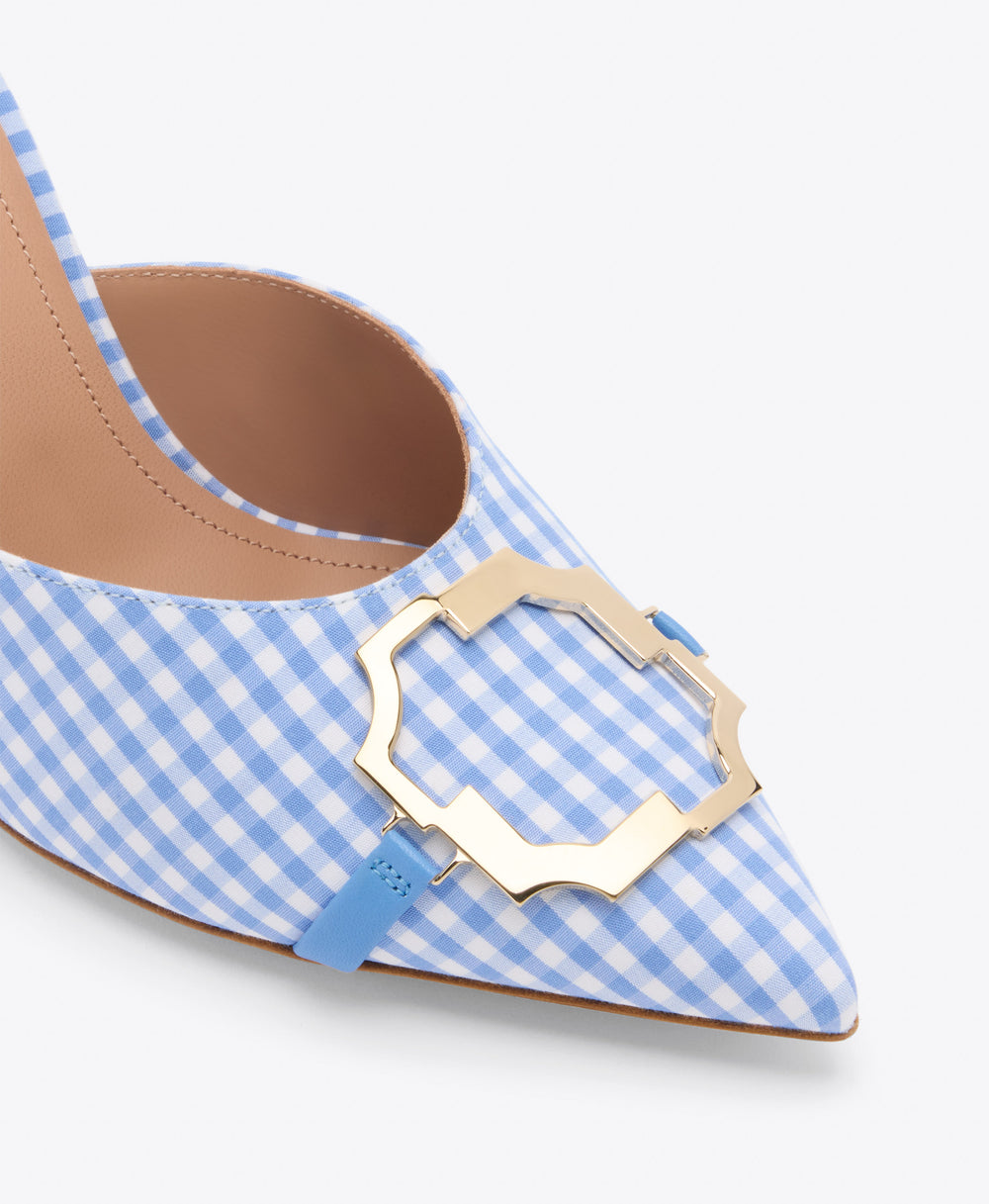 Missy 70 Blue Gingham Mules Malone Souliers