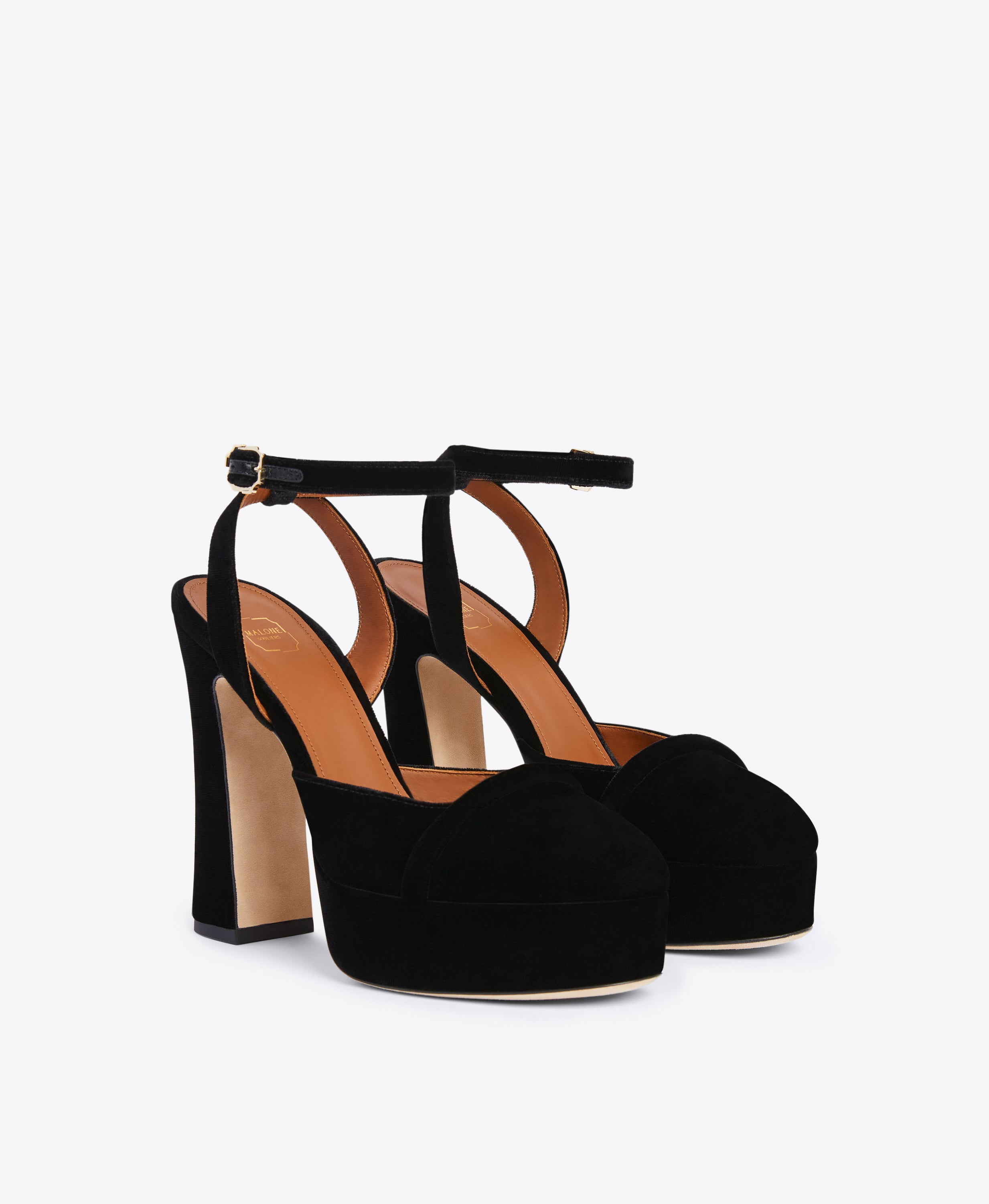 Velvet block heel outlet sandals