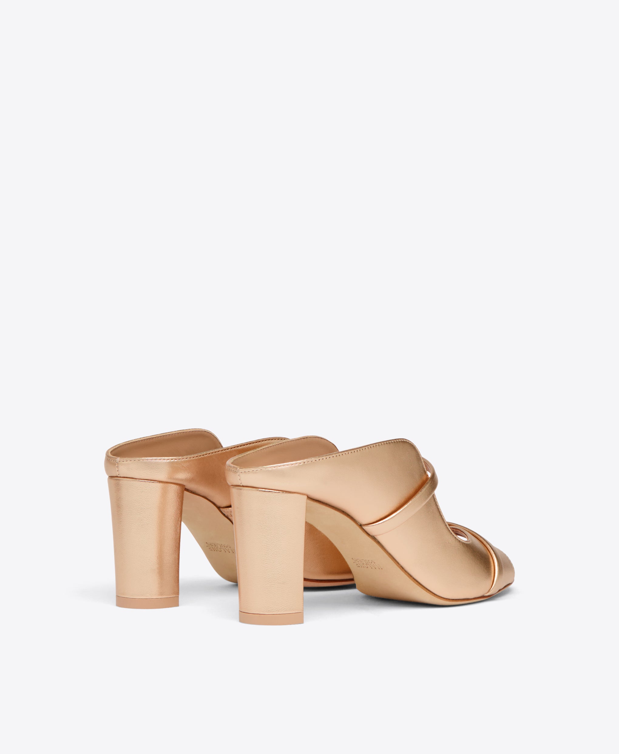 Gold Metallic Leather Heeled Sandals Malone Souliers