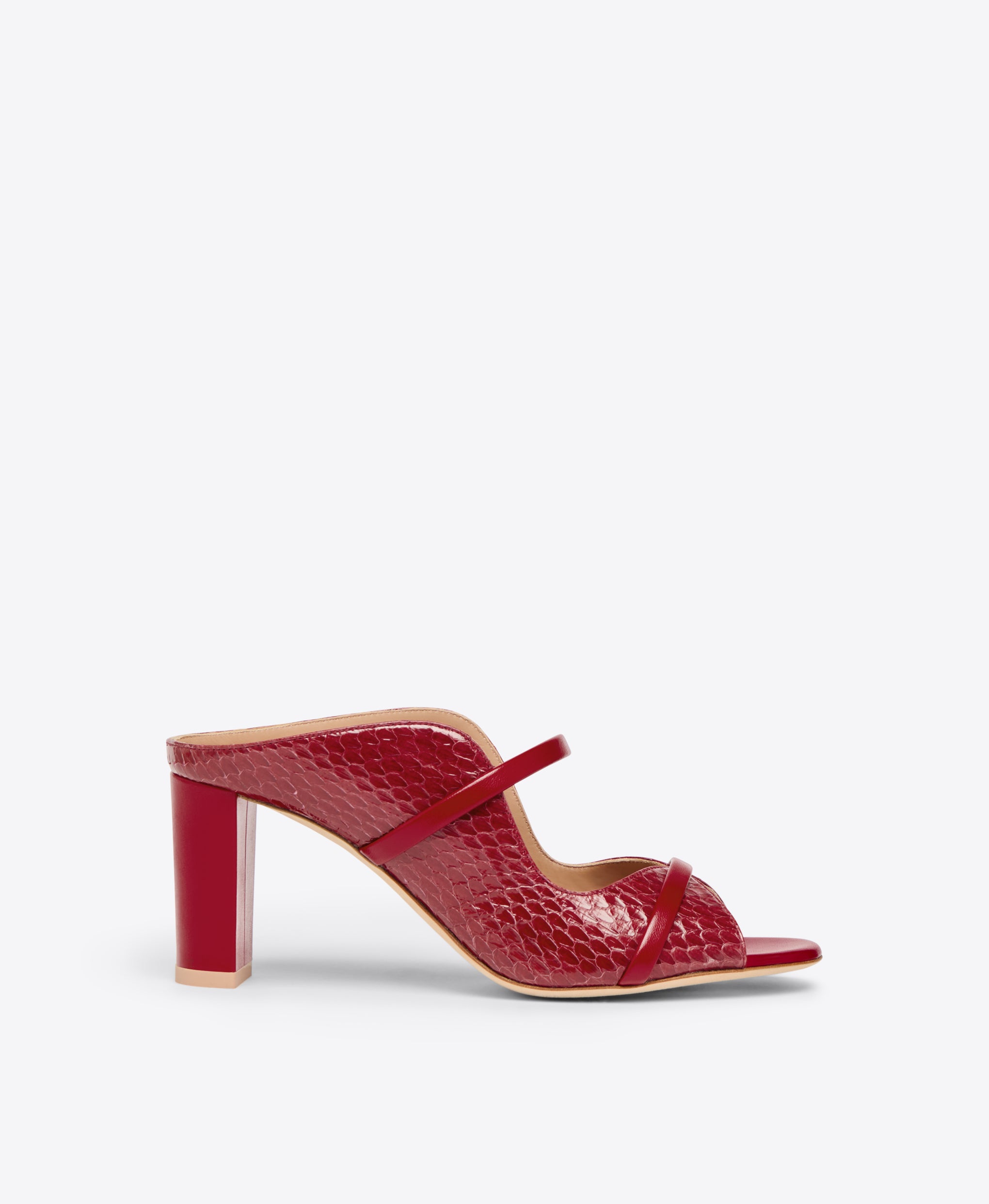 Red Leather Heeled Sandal Malone Souliers