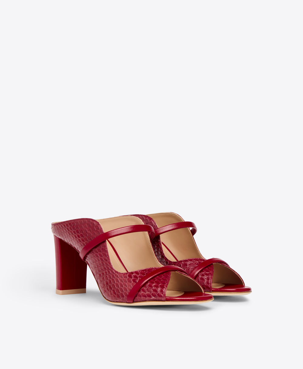 Red Leather Heeled Sandal Malone Souliers