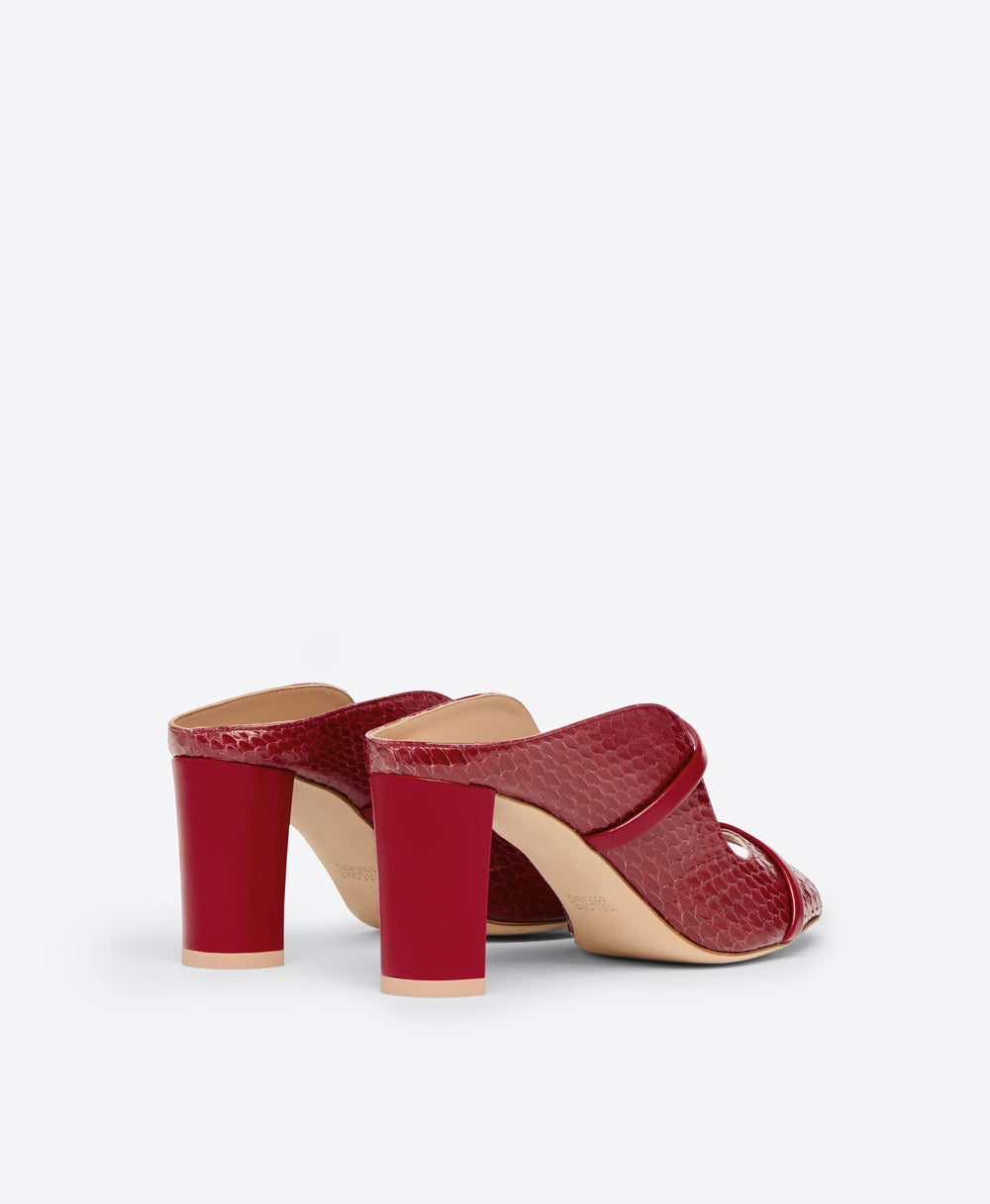 Red Leather Heeled Sandal Malone Souliers