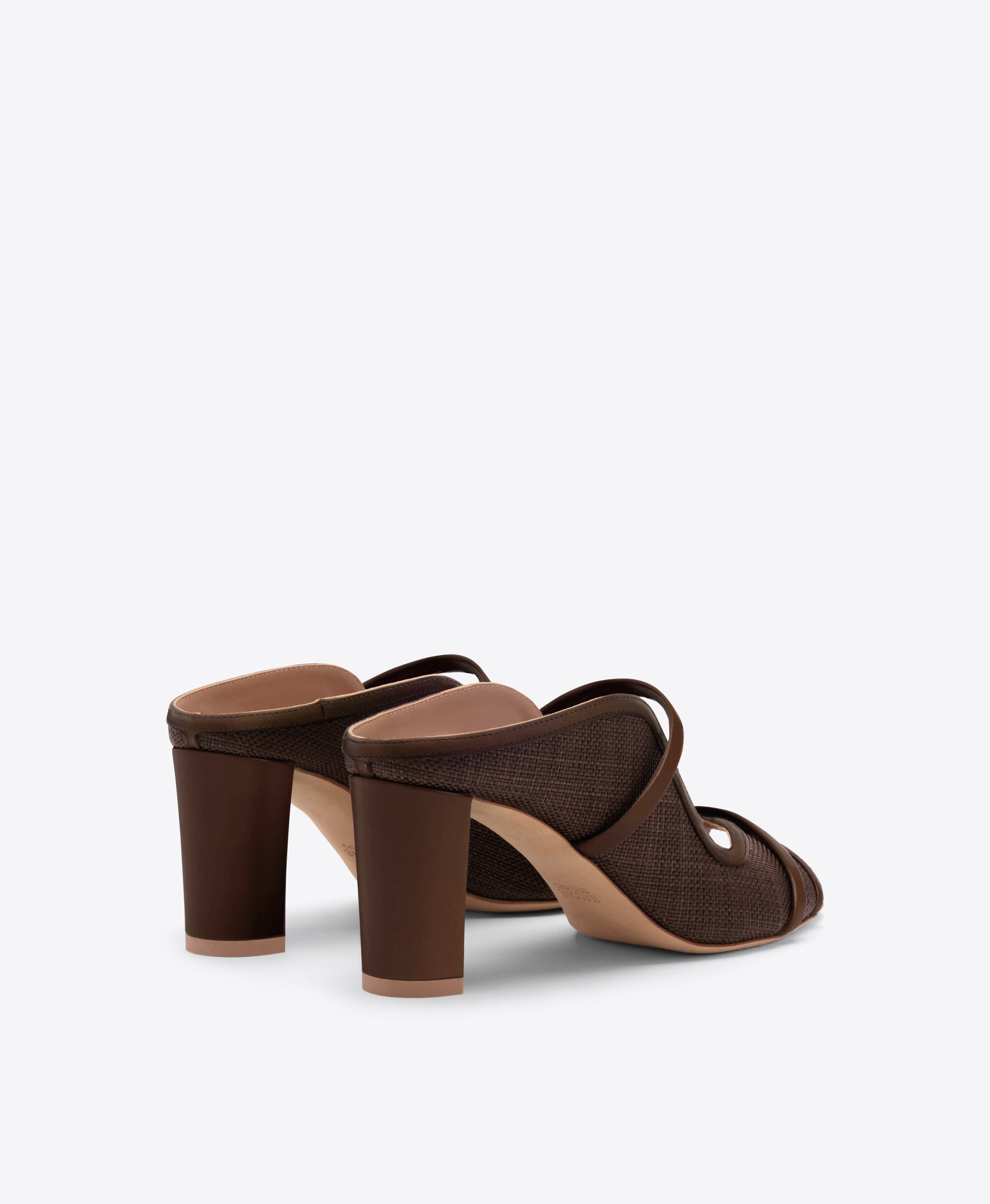 Norah 70 Dark Brown Raffia Heeled Sandals Malone Souliers