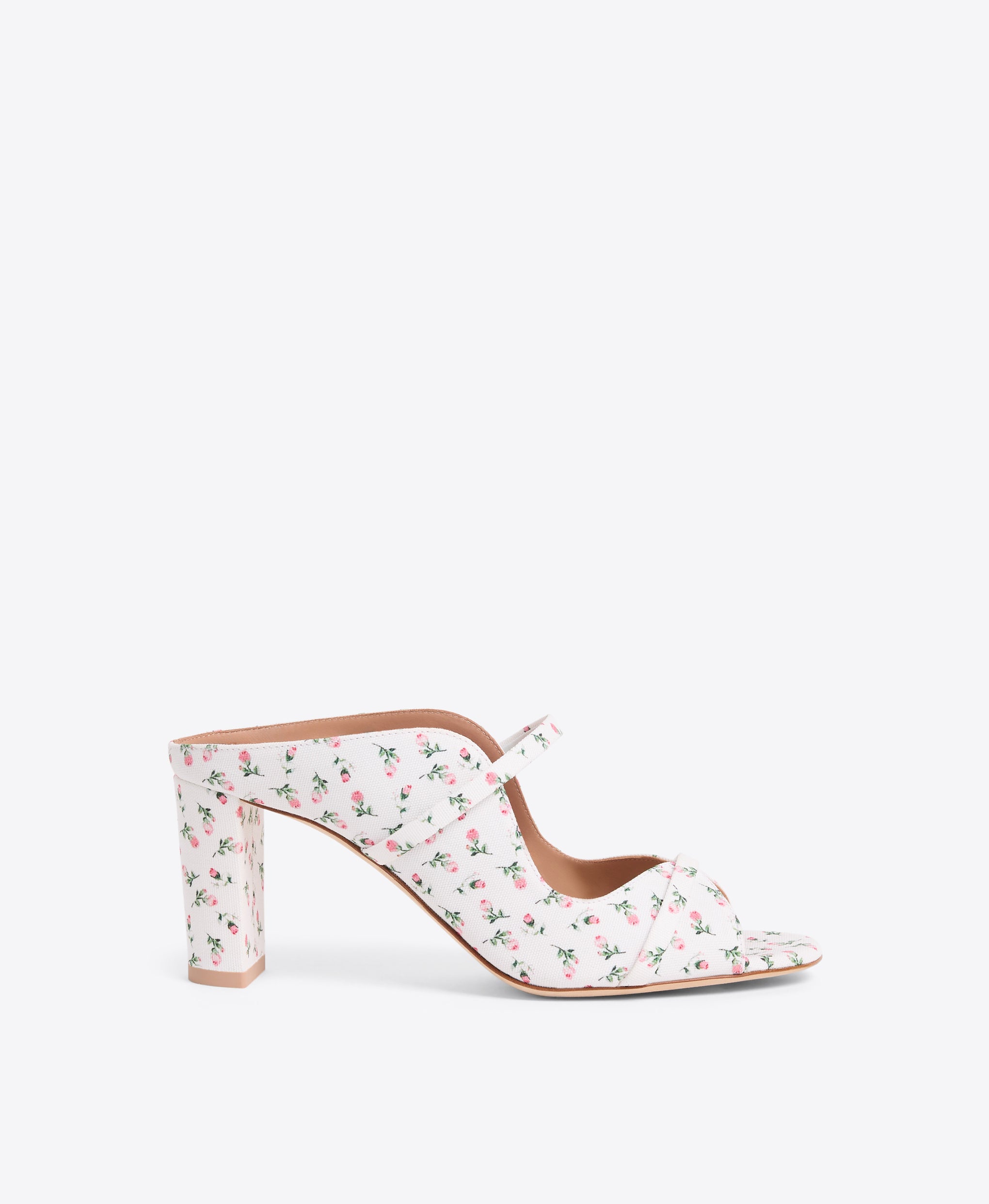 Norah 70 White Floral Heeled Sandals Malone Souliers