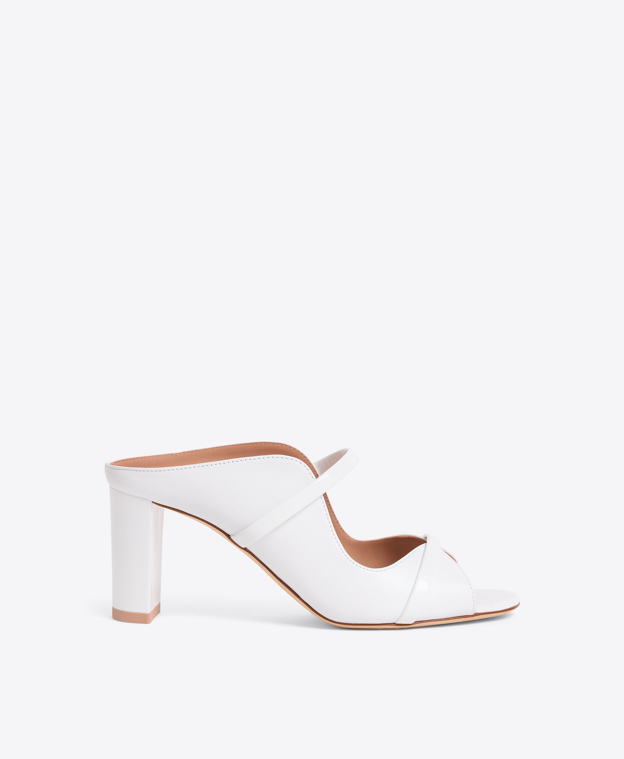 White Leather Heeled Sandals Malone Souliers