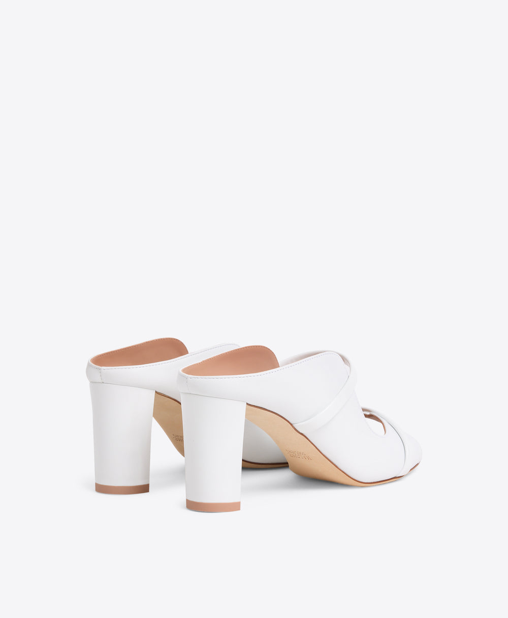 White Leather Heeled Sandals Malone Souliers