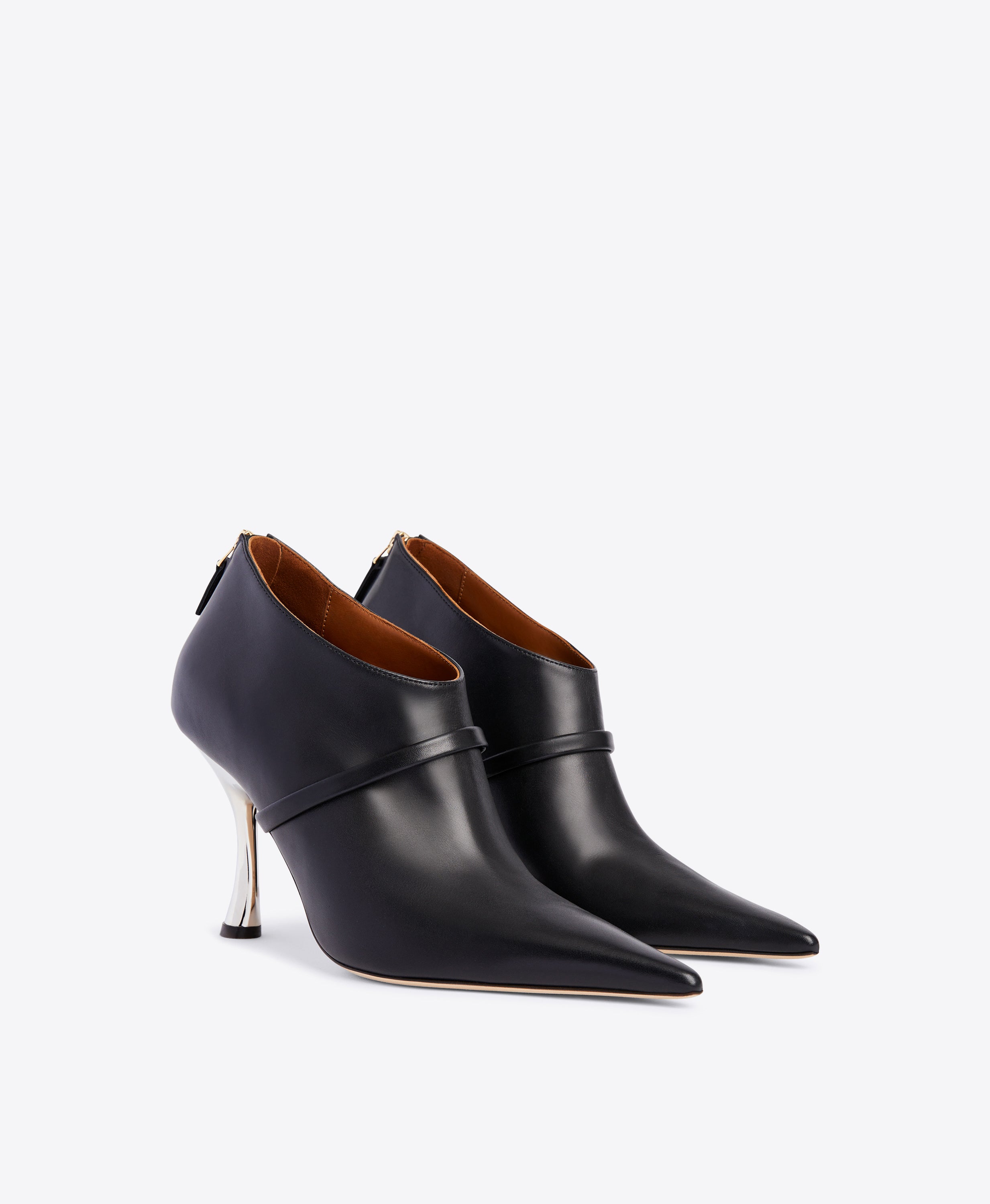 Pointed toe booties on sale leather