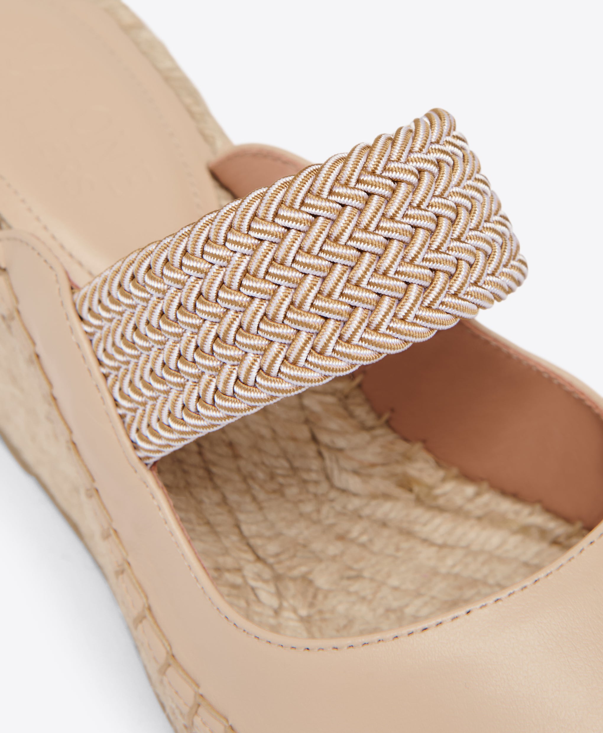 Beige Leather Wedge Mule Malone Souliers