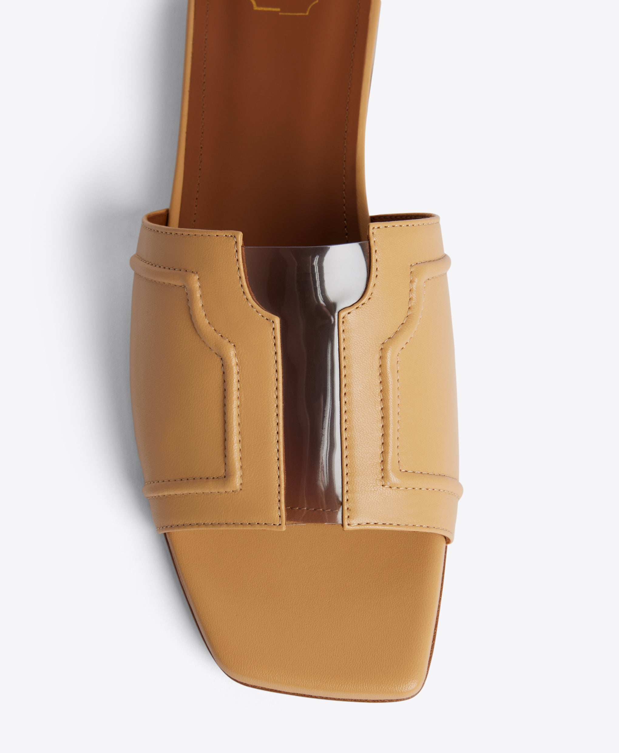 Silvia Flat Sandals in Chai Nappa Leather Malone Souliers