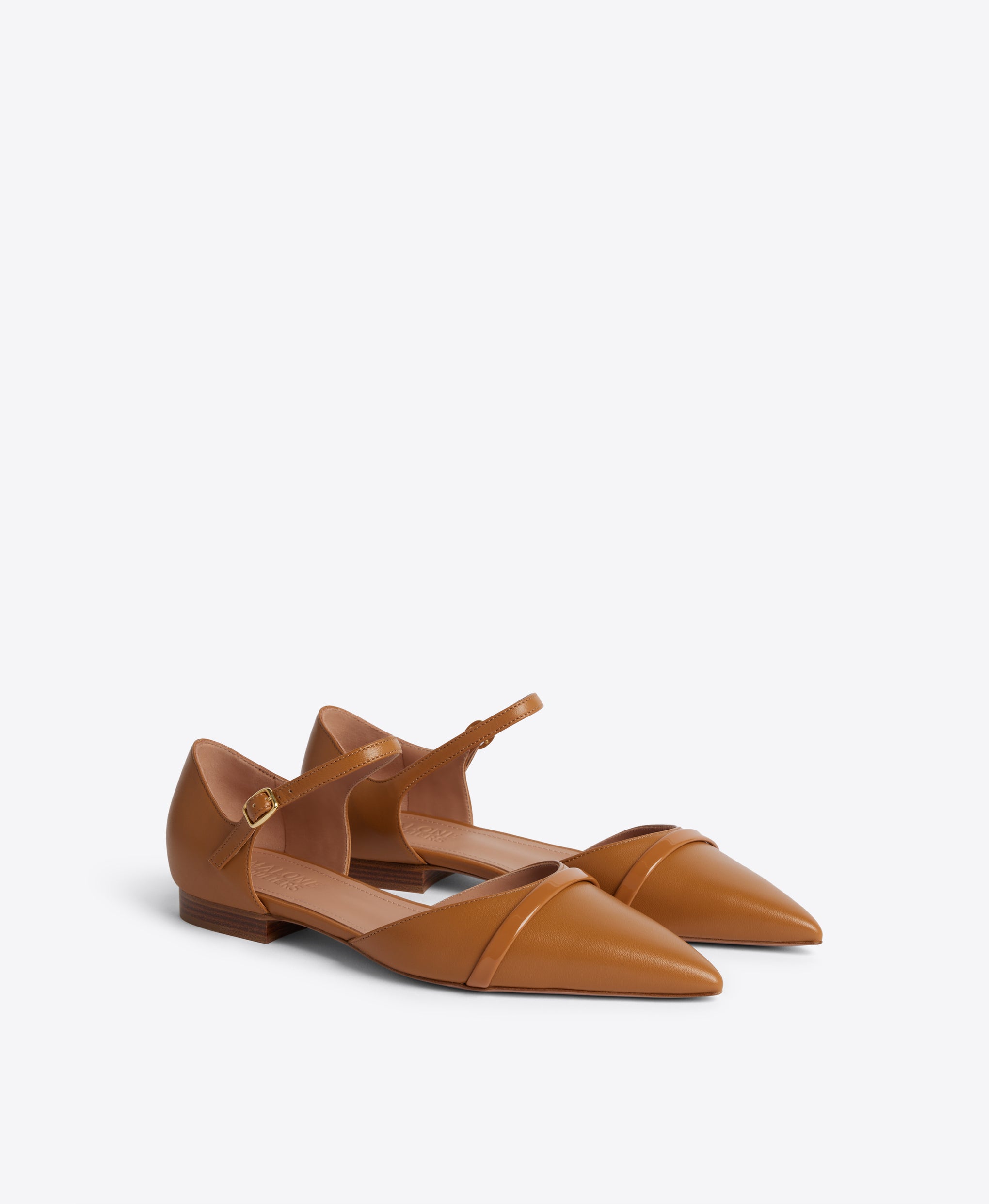 Ulla Flat in Toffee Brown Nappa Leather Malone Souliers